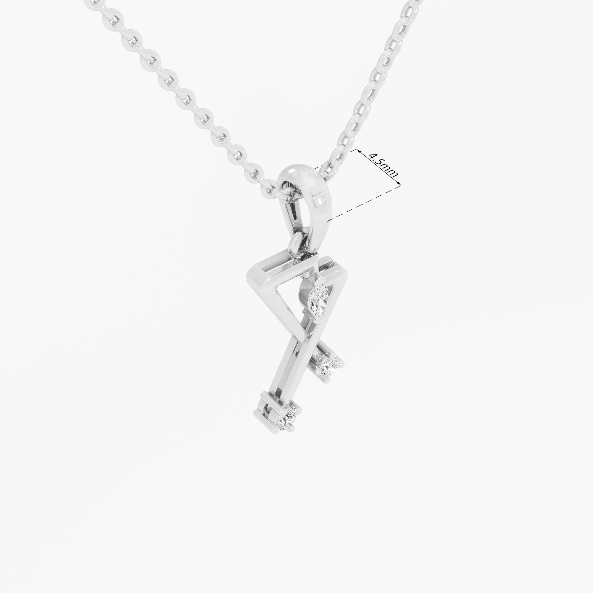 Radiant Apex Charms Pendants | Pendant Only (Chain Sold Separately) in 9KT White Gold (Diamond Quality: FG-VVS VS)