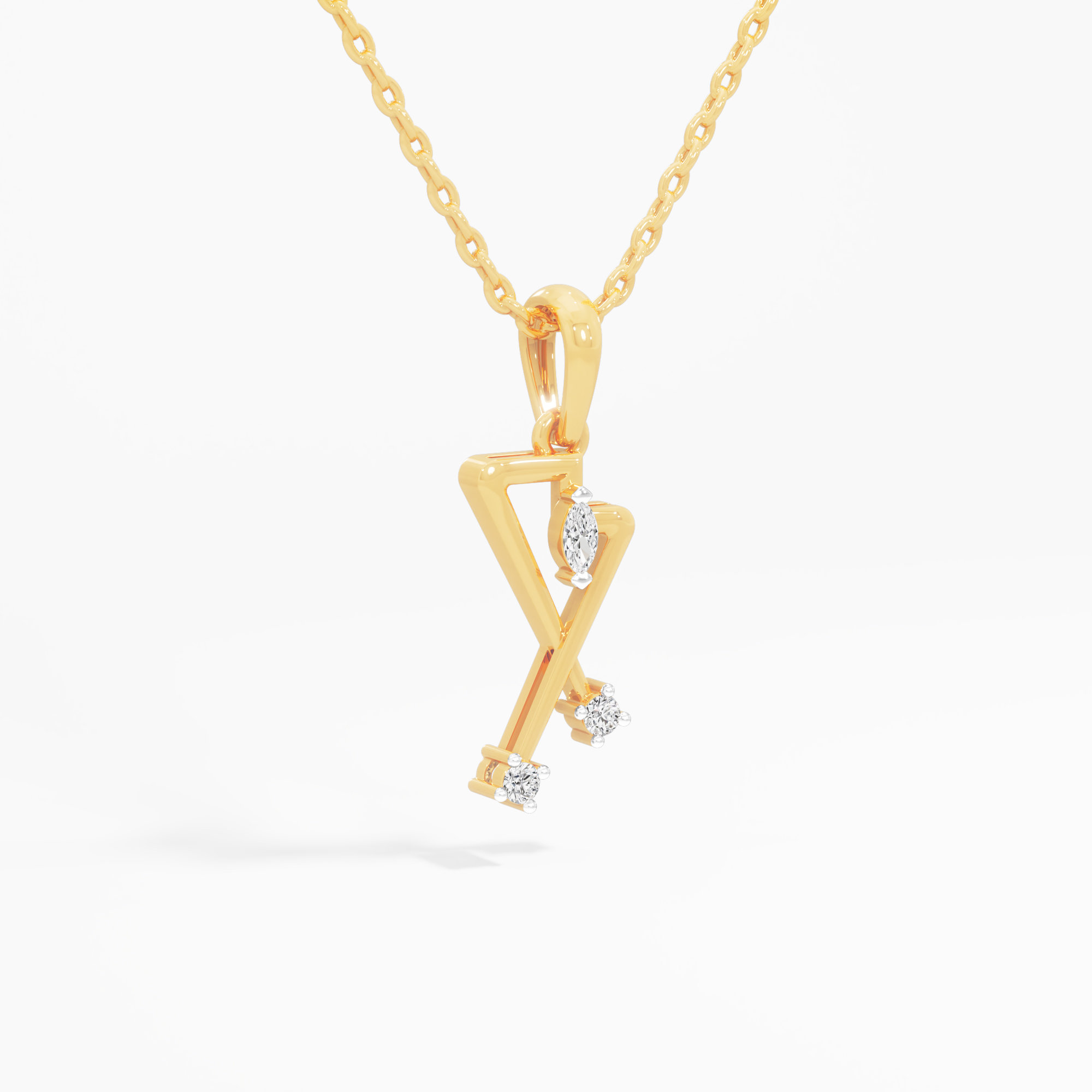 Radiant Apex Charms Pendants | Chain Available Separately in 9KT Yellow Gold (Diamond Quality: FG-VVS VS)