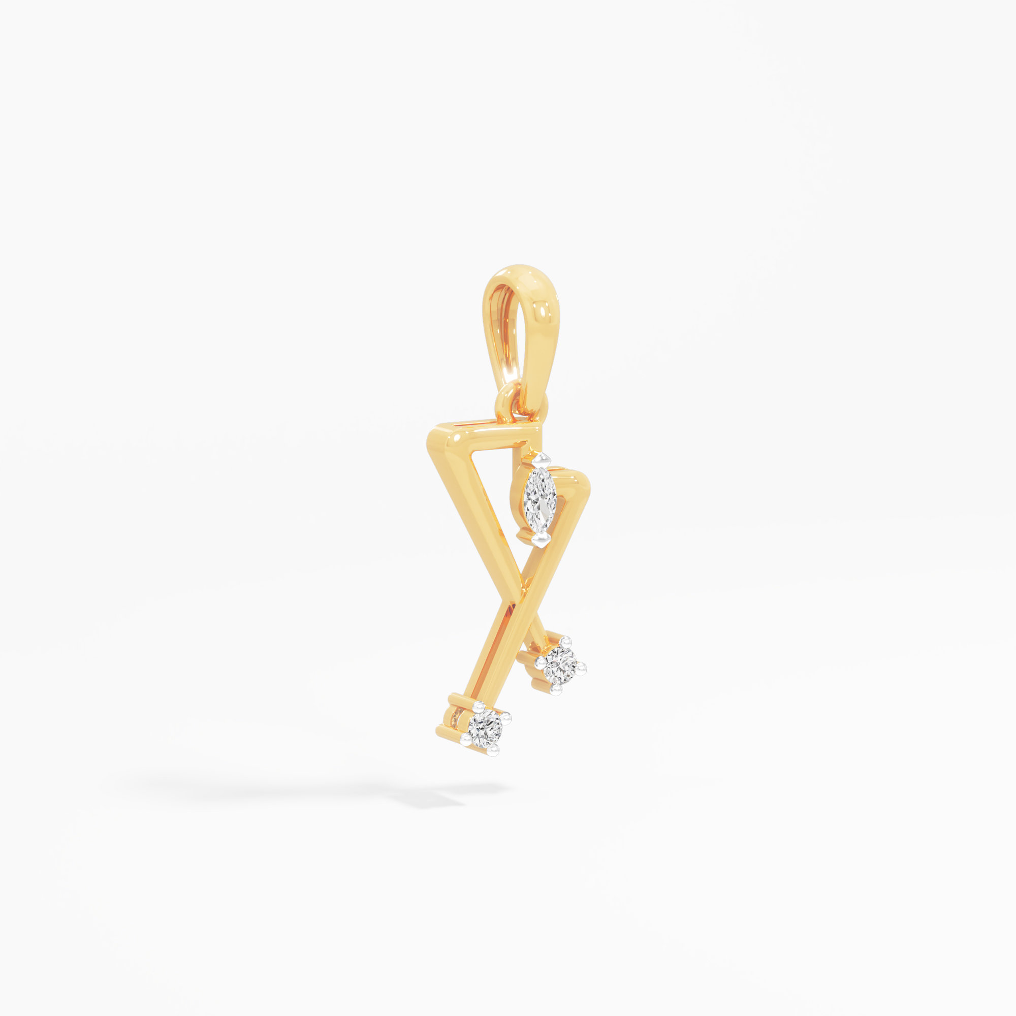 Radiant Apex Charms Pendants | Chain Available Separately in 9KT Yellow Gold (Diamond Quality: FG-VVS VS)