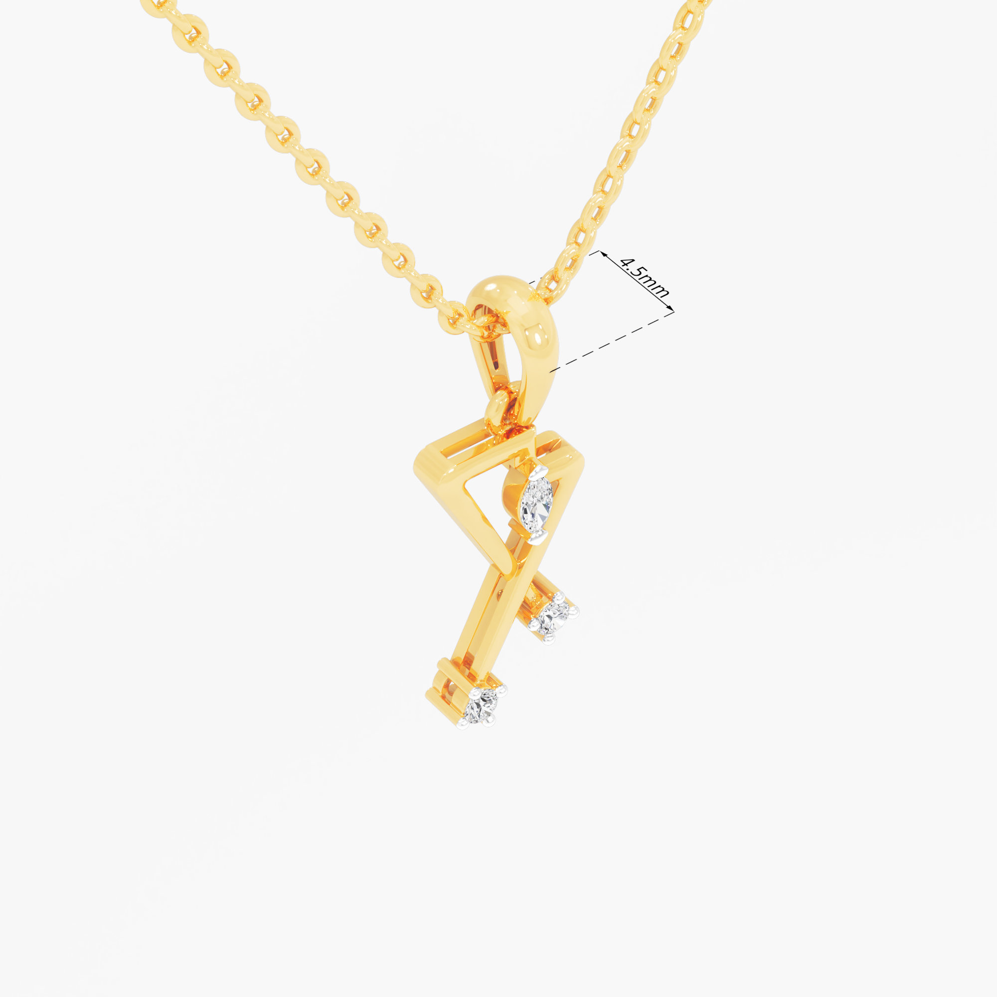 Radiant Apex Charms Pendants | Chain Available Separately in 9KT Yellow Gold (Diamond Quality: FG-VVS VS)