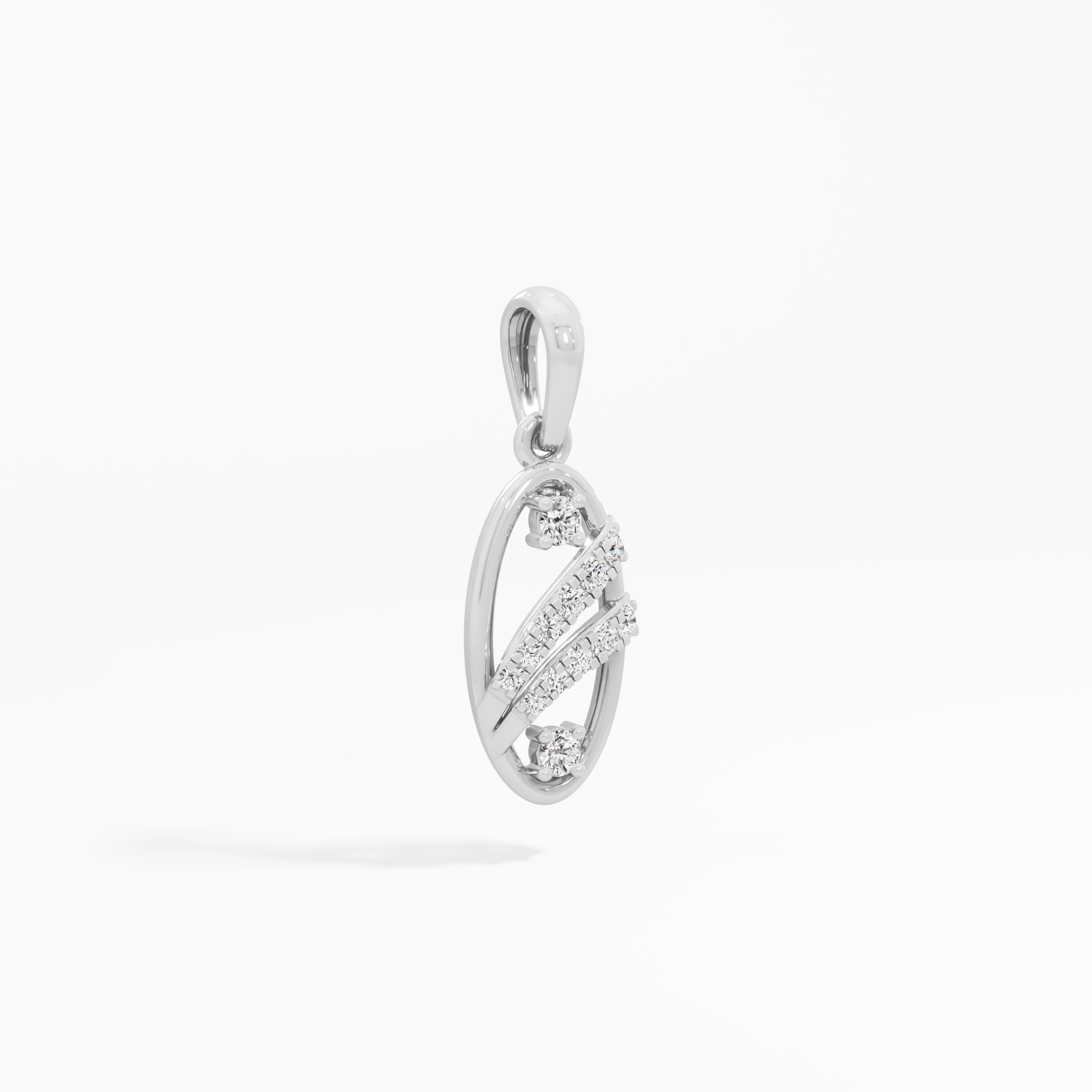 Flowing Sparkle Contemporary Pendants | Pendant Only (Chain Sold Separately) in 9KT White Gold (Diamond Quality: FG-VVS VS)