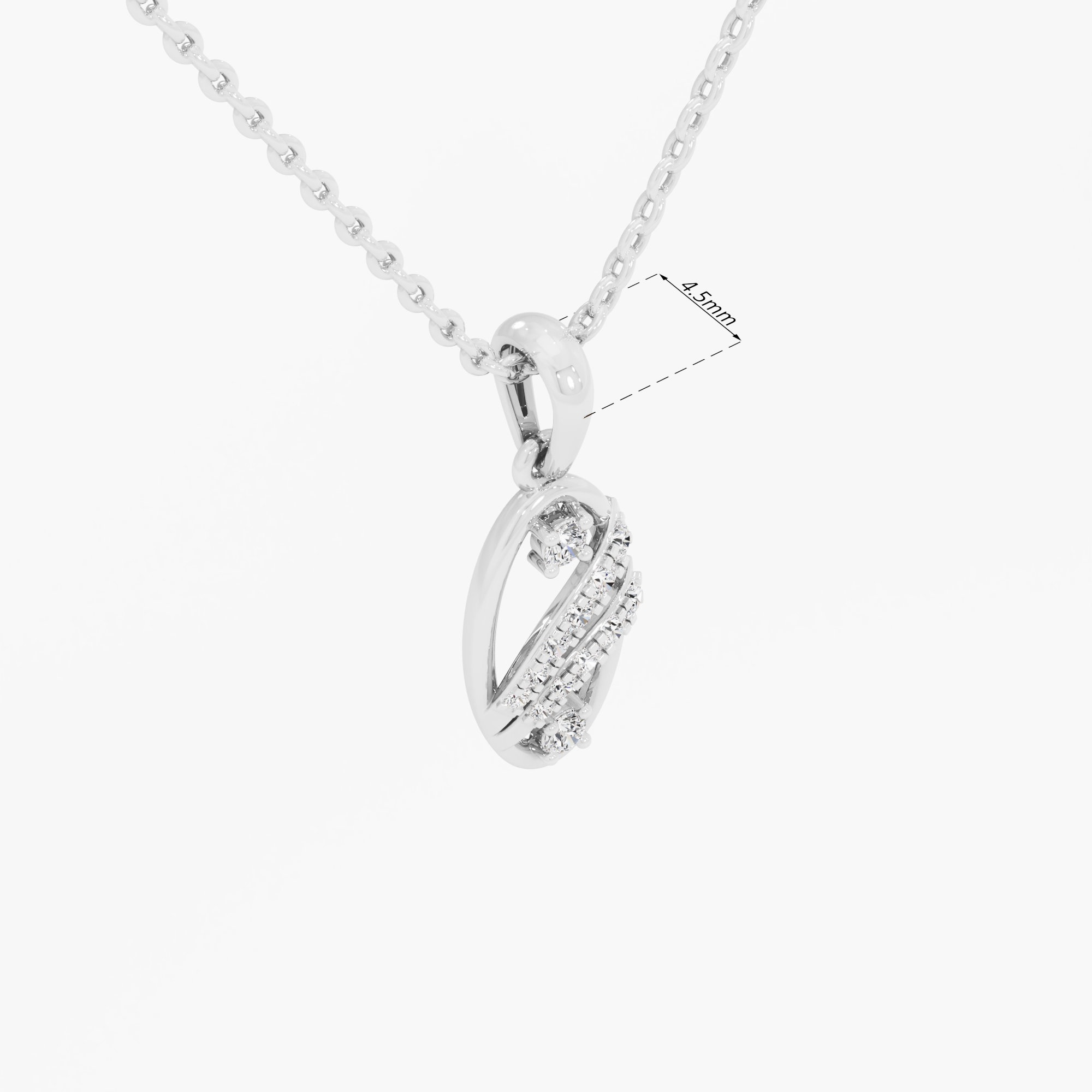 Flowing Sparkle Contemporary Pendants | Pendant Only (Chain Sold Separately) in 9KT White Gold (Diamond Quality: FG-VVS VS)
