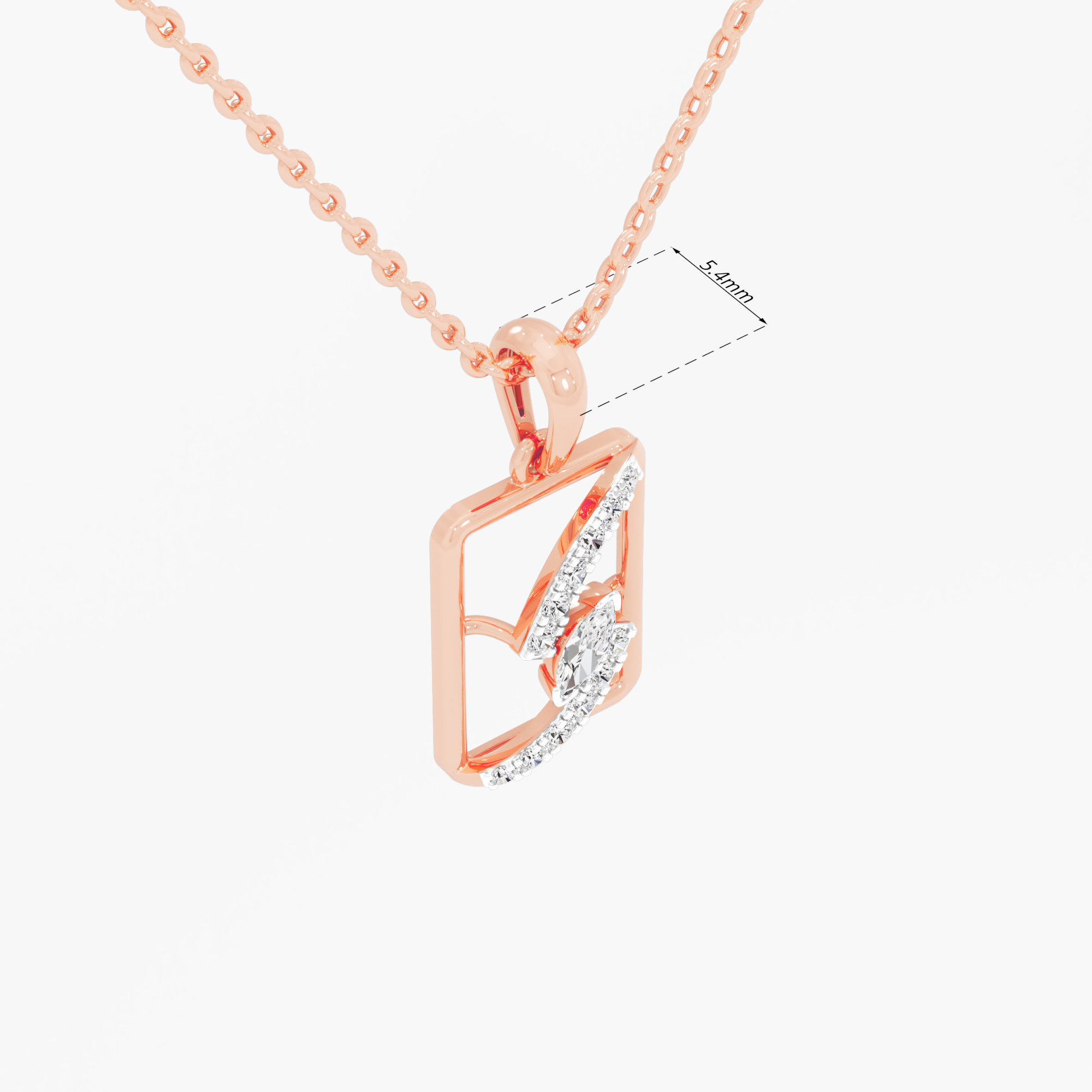 Fluid Glimmer Charms Pendants | Pendant Only (Chain Sold Separately) in 9KT Rose Gold (Diamond Quality: FG-VVS VS)