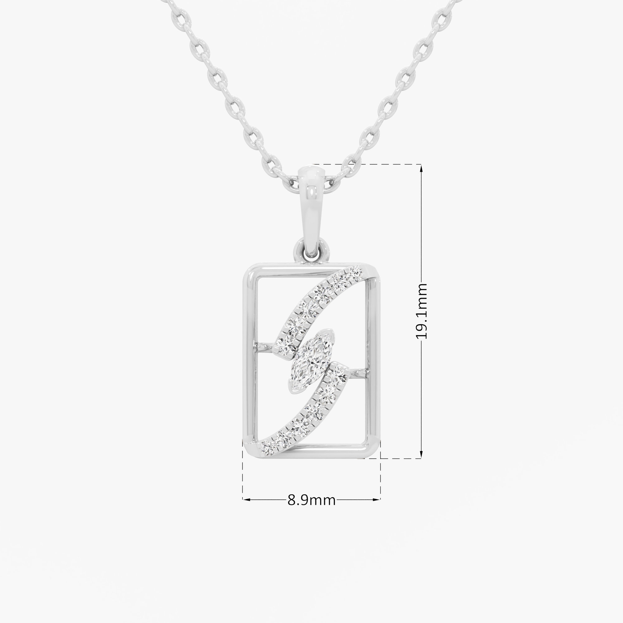Fluid Glimmer Charms Pendants | Standalone Pendant in 9KT White Gold (Diamond Quality: FG-VVS VS)