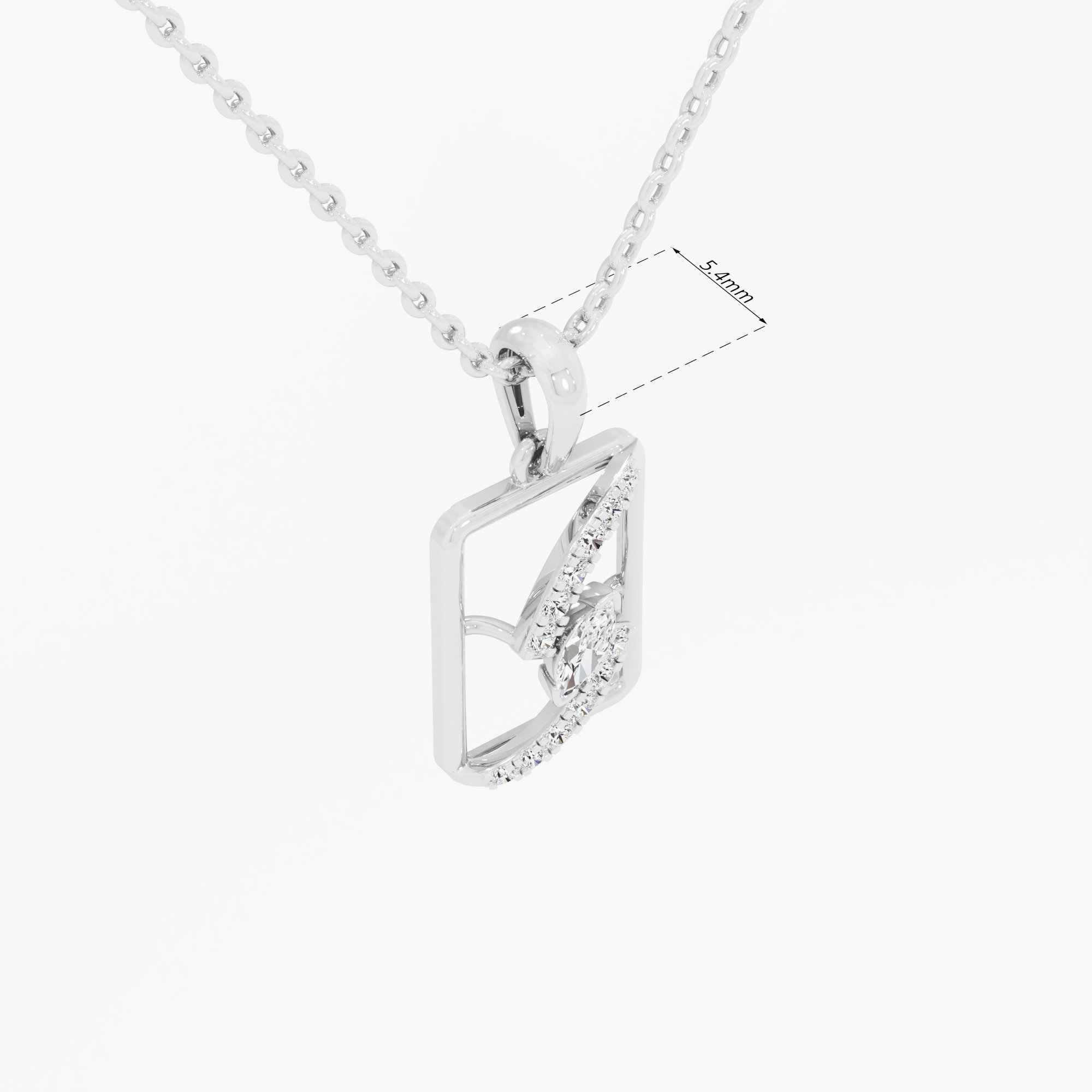 Fluid Glimmer Charms Pendants | Standalone Pendant in 9KT White Gold (Diamond Quality: FG-VVS VS)