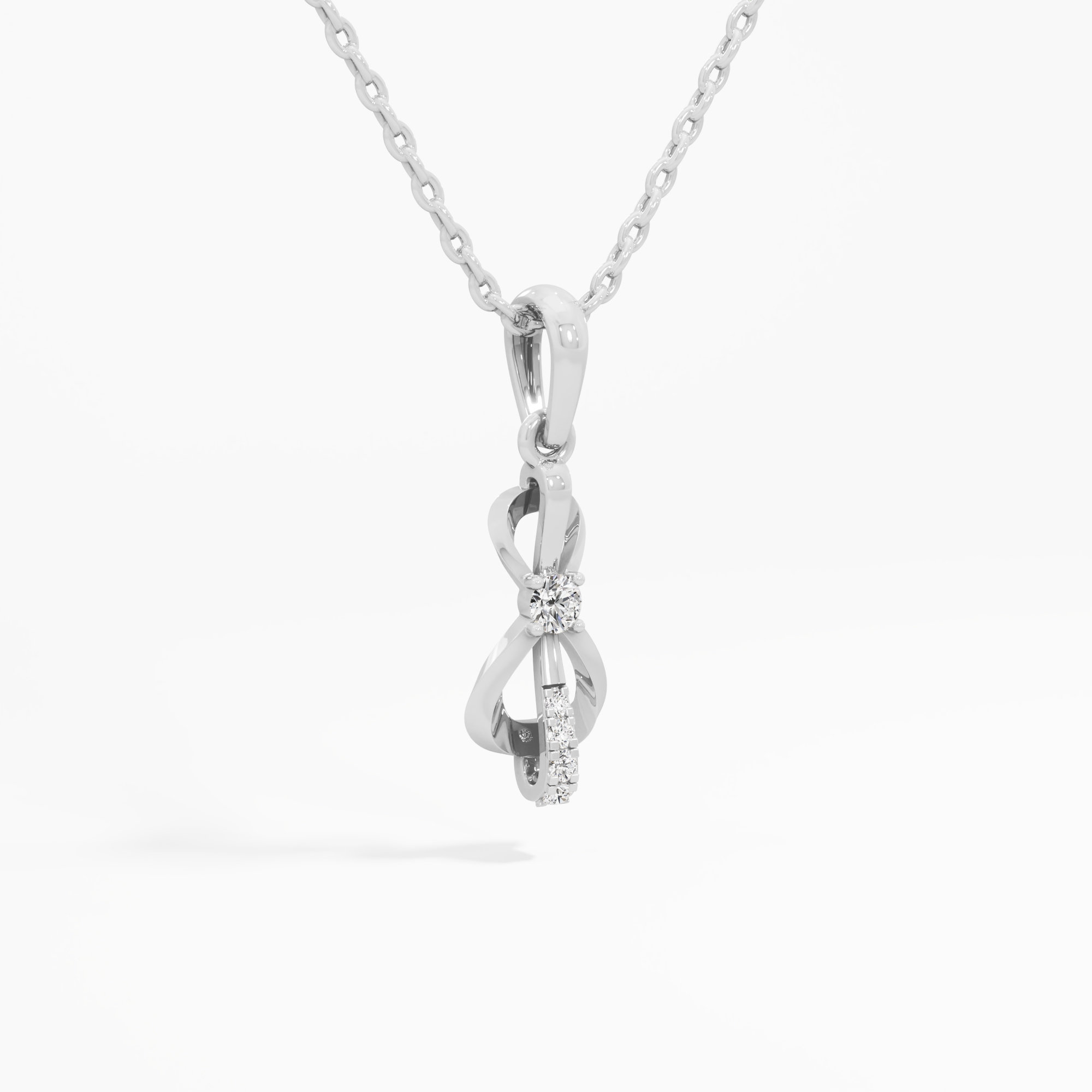 Glimmering Loop Drops Pendants | Chain Available Separately in 9KT White Gold (Diamond Quality: FG-VVS VS)