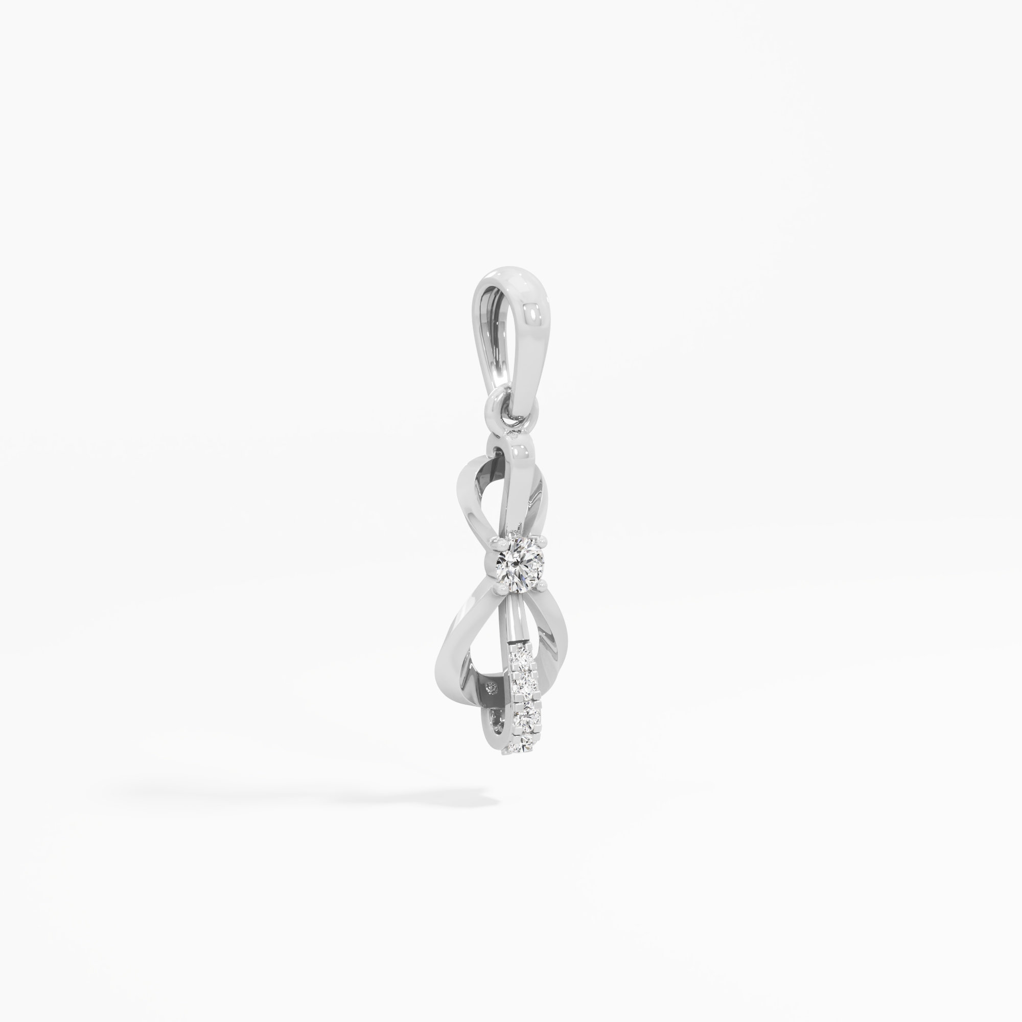 Glimmering Loop Drops Pendants | Chain Available Separately in 9KT White Gold (Diamond Quality: FG-VVS VS)