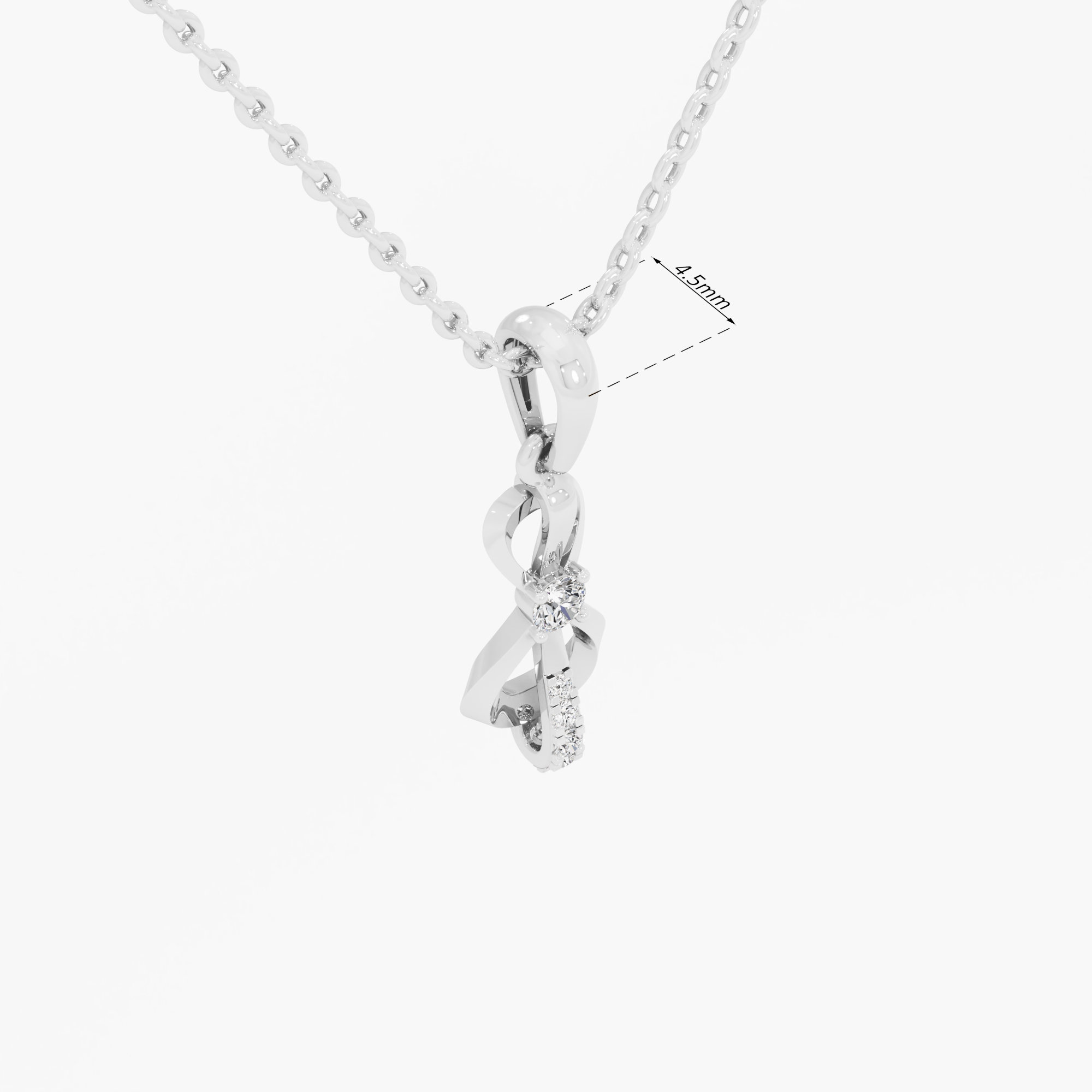 Glimmering Loop Drops Pendants | Chain Available Separately in 9KT White Gold (Diamond Quality: FG-VVS VS)