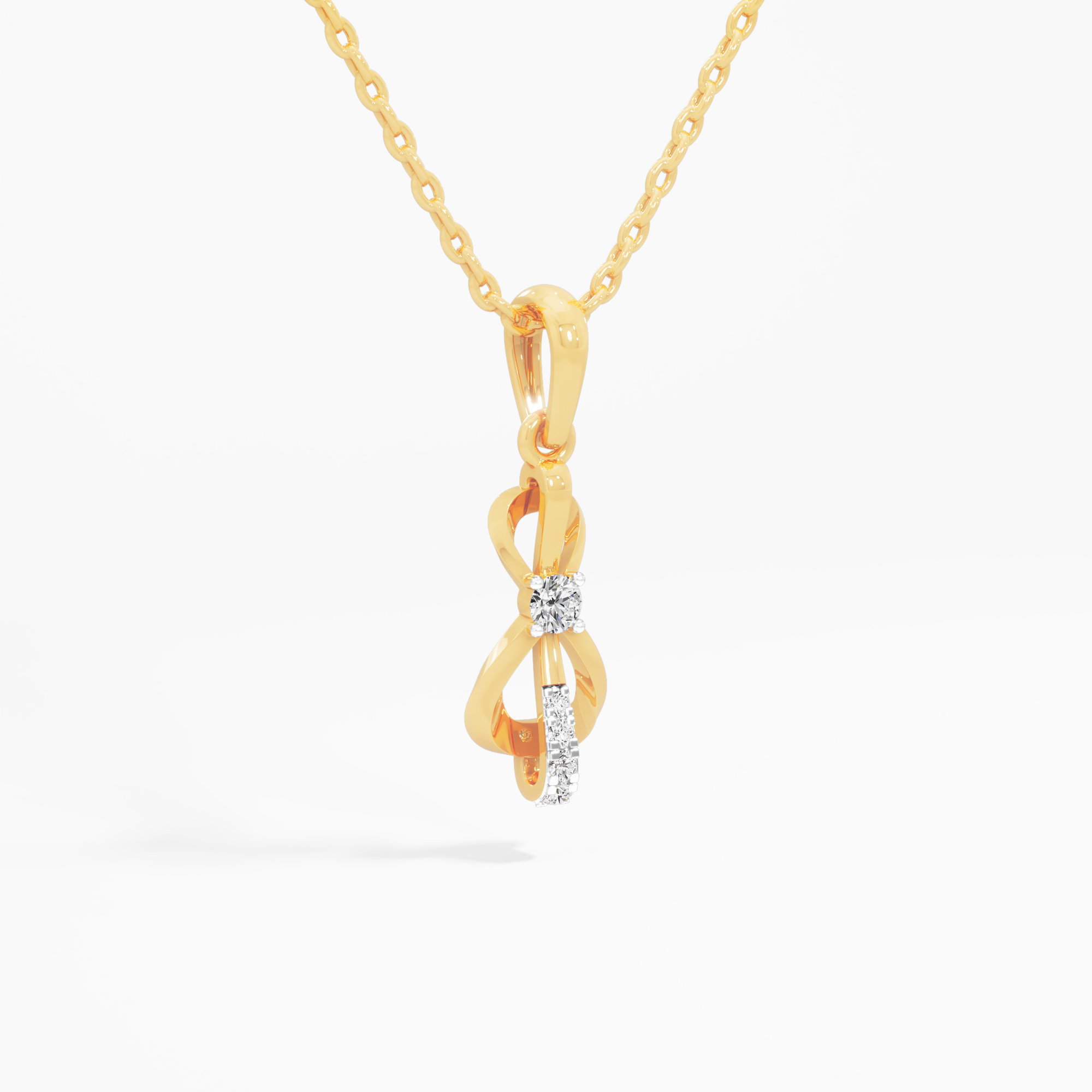 Glimmering Loop Drops Pendants | Pendant Only in 9KT Yellow Gold (Diamond Quality: FG-VVS VS)