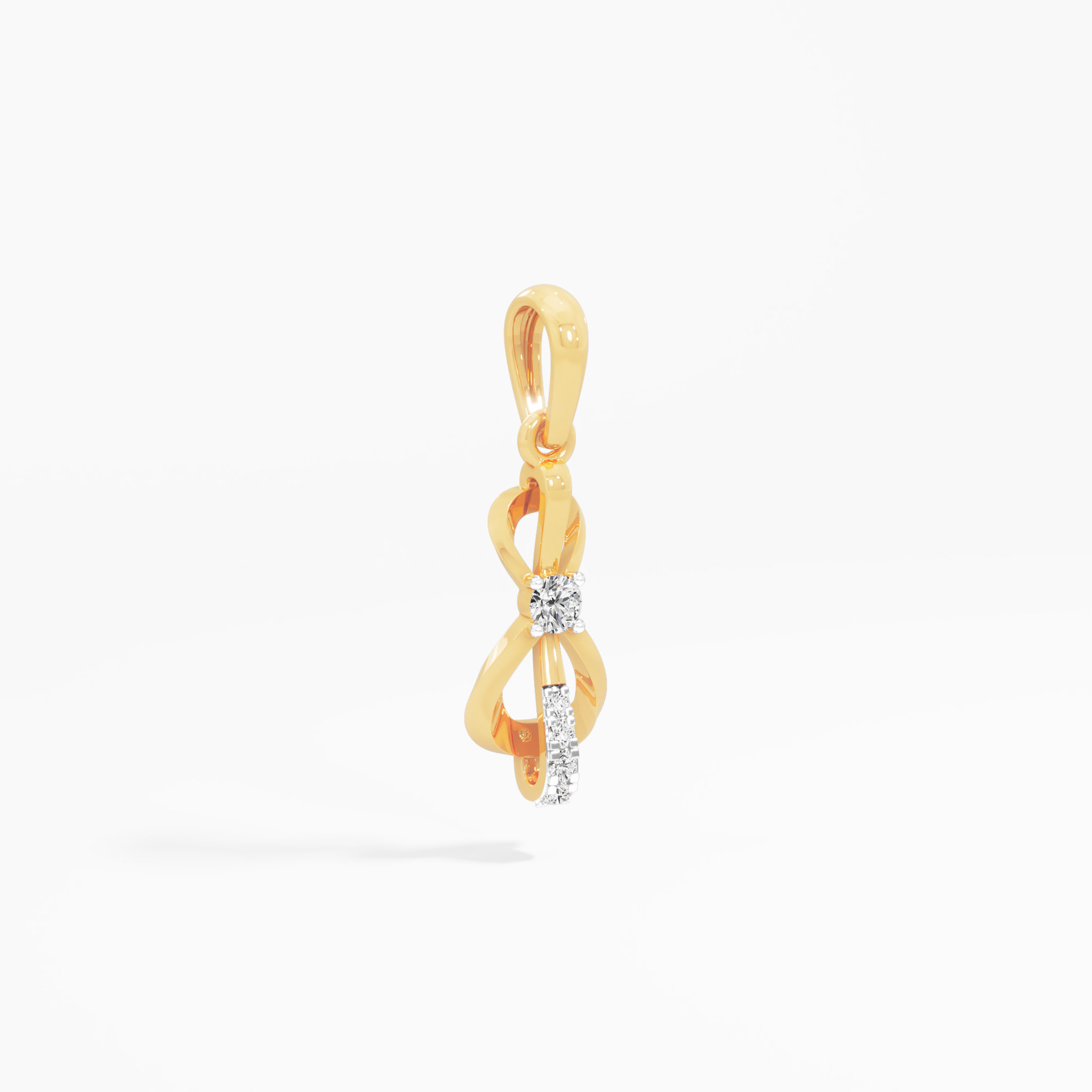 Glimmering Loop Drops Pendants | Pendant Only in 9KT Yellow Gold (Diamond Quality: FG-VVS VS)