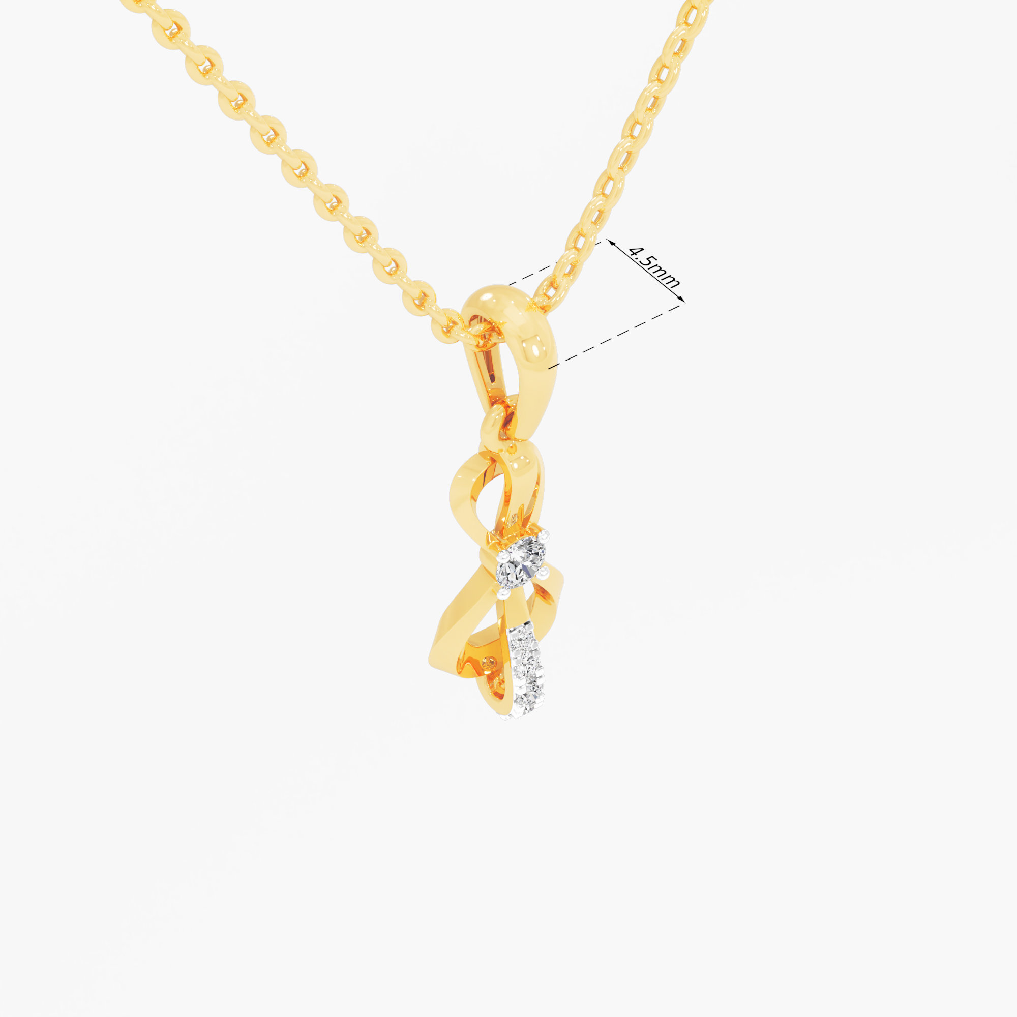 Glimmering Loop Drops Pendants | Pendant Only in 9KT Yellow Gold (Diamond Quality: FG-VVS VS)