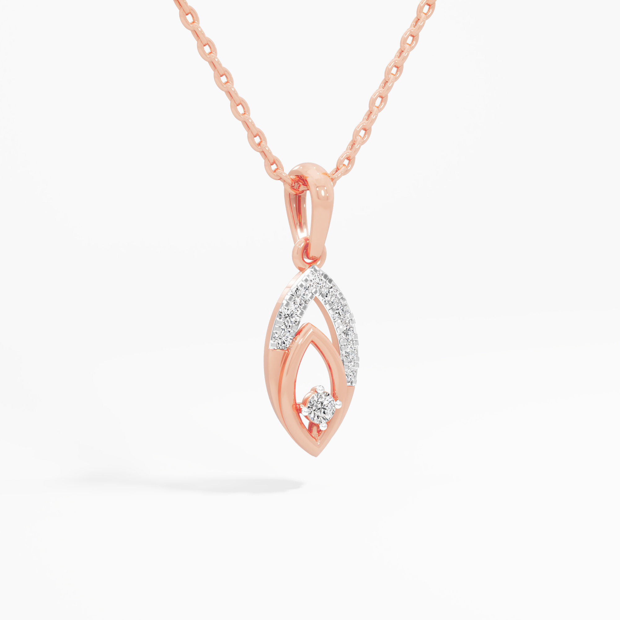 Verdant Embrace Charms Pendants | Pendant Only (Chain Sold Separately) in 9KT Rose Gold (Diamond Quality: EF-VVS VS)