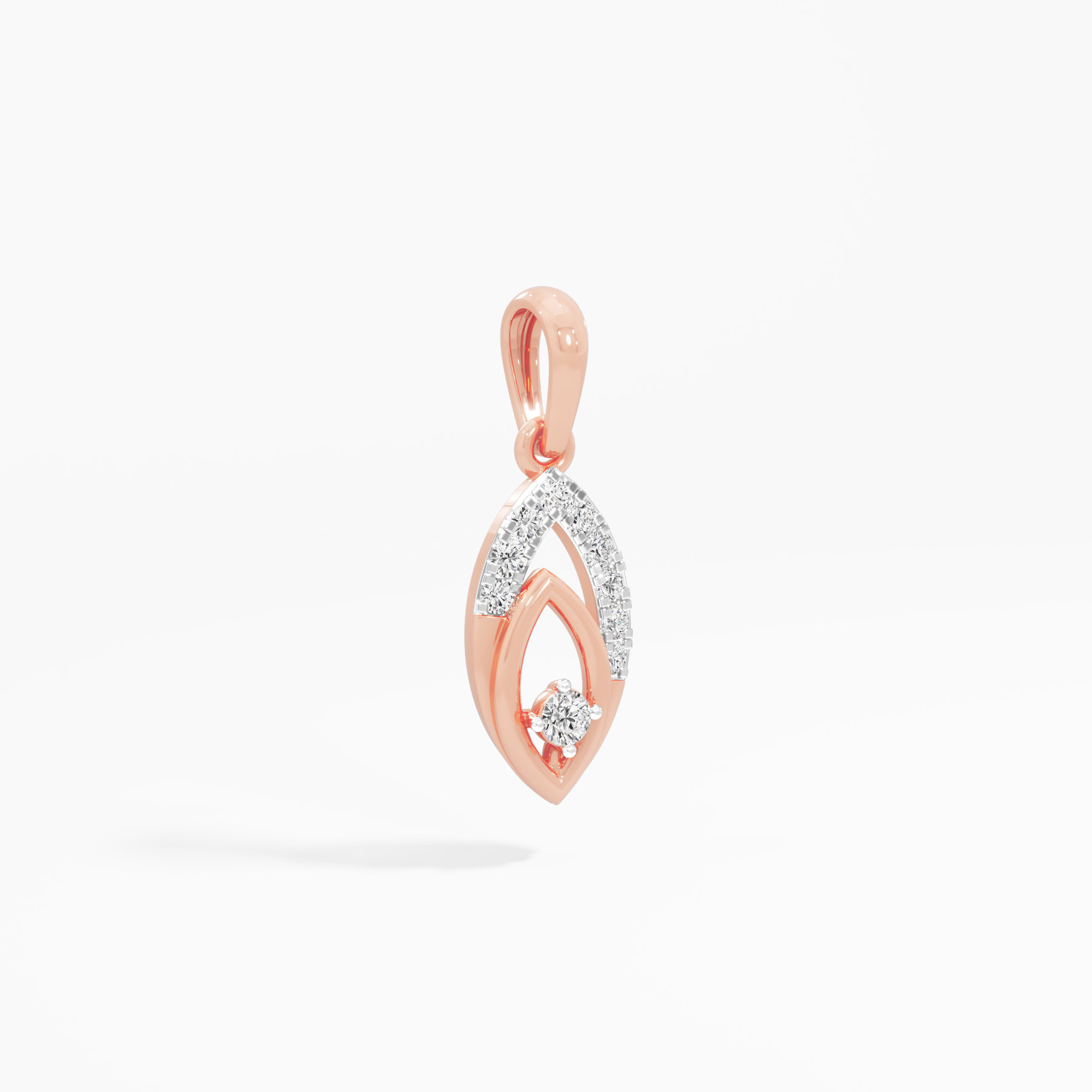 Verdant Embrace Charms Pendants | Pendant Only (Chain Sold Separately) in 9KT Rose Gold (Diamond Quality: EF-VVS VS)