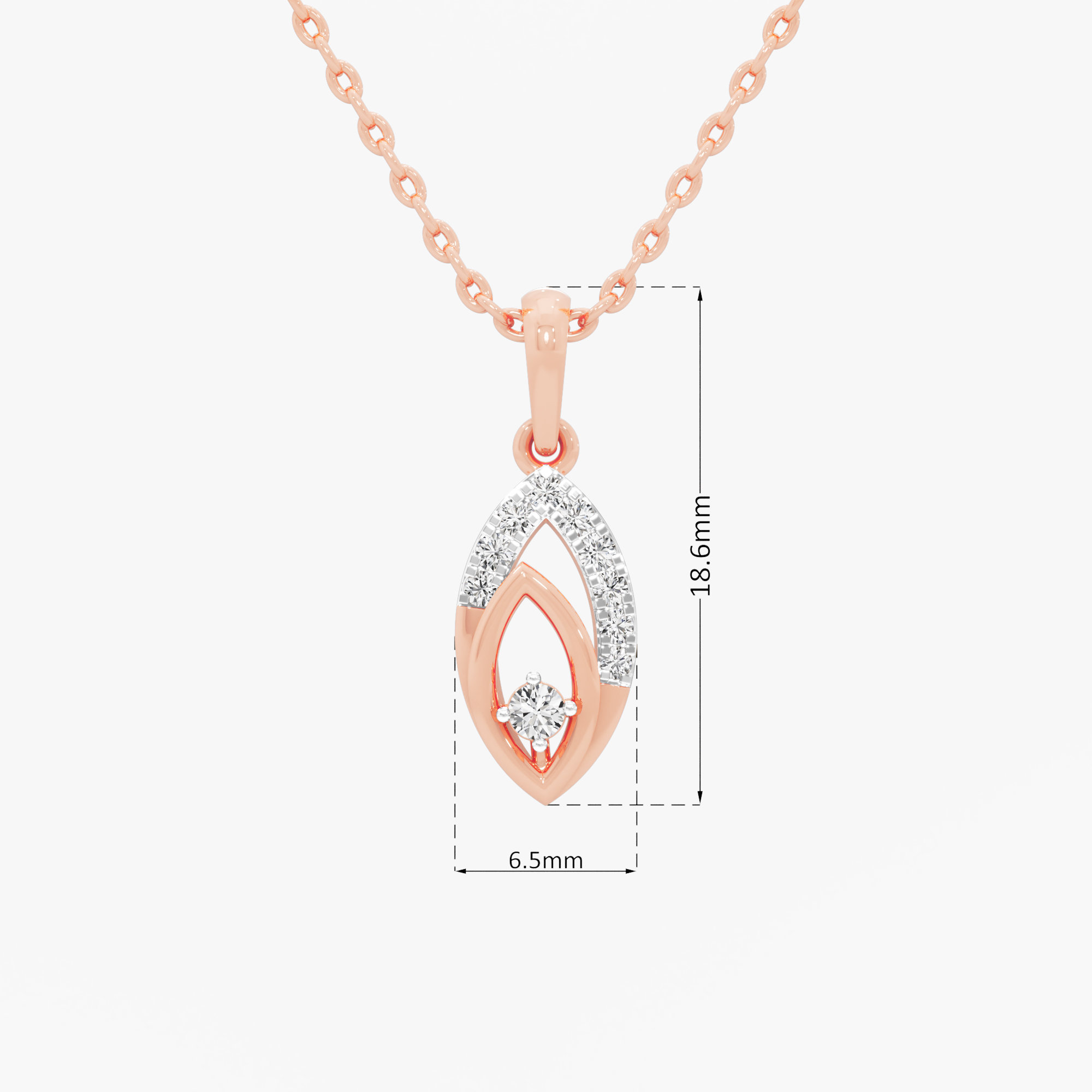 Verdant Embrace Charms Pendants | Pendant Only (Chain Sold Separately) in 9KT Rose Gold (Diamond Quality: EF-VVS VS)