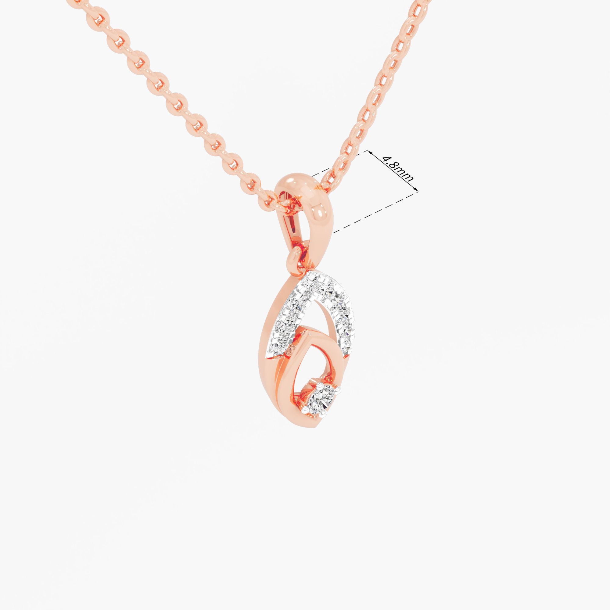 Verdant Embrace Charms Pendants | Pendant Only (Chain Sold Separately) in 9KT Rose Gold (Diamond Quality: EF-VVS VS)