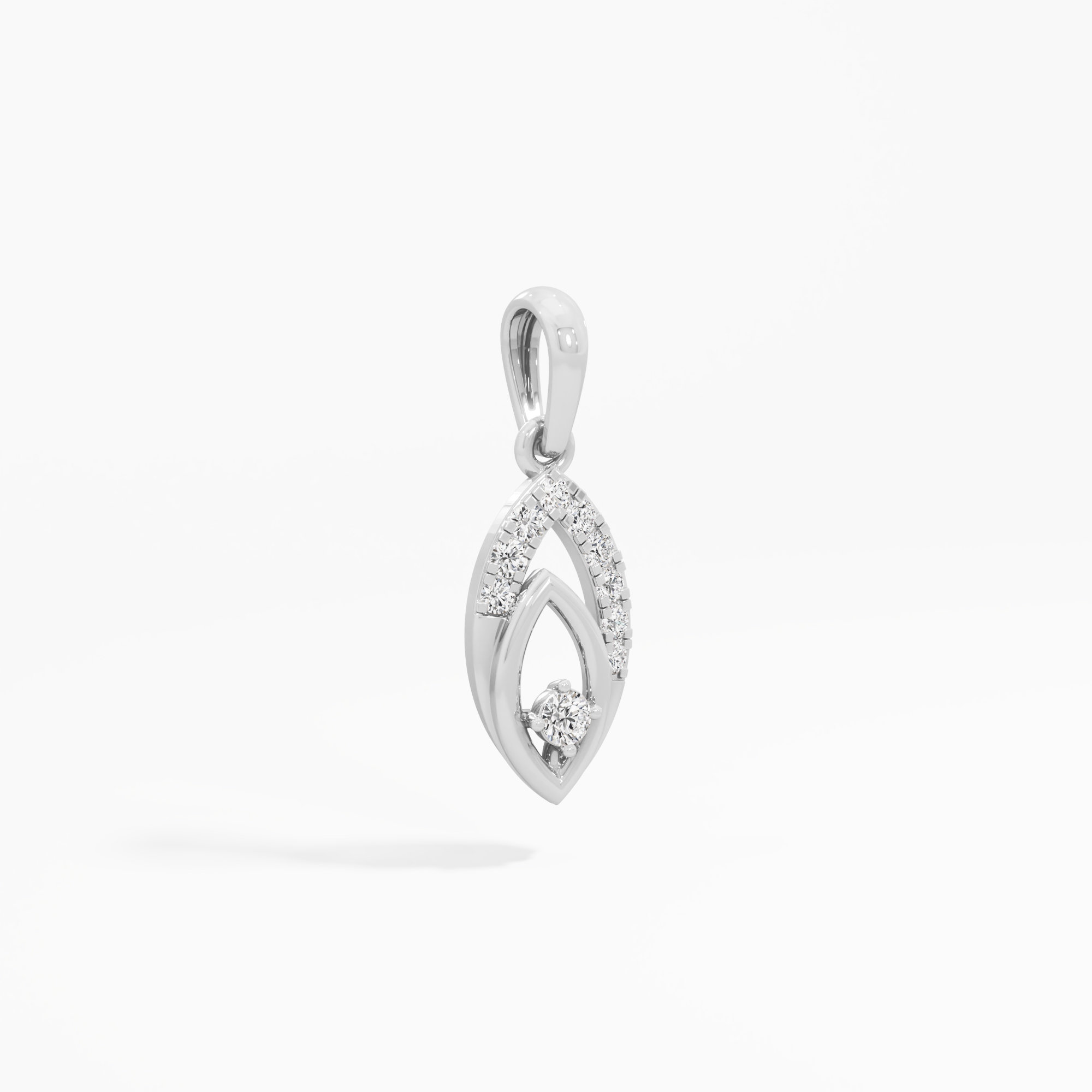 Verdant Embrace Charms Pendants | Standalone Pendant in 9KT White Gold (Diamond Quality: EF-VVS VS)