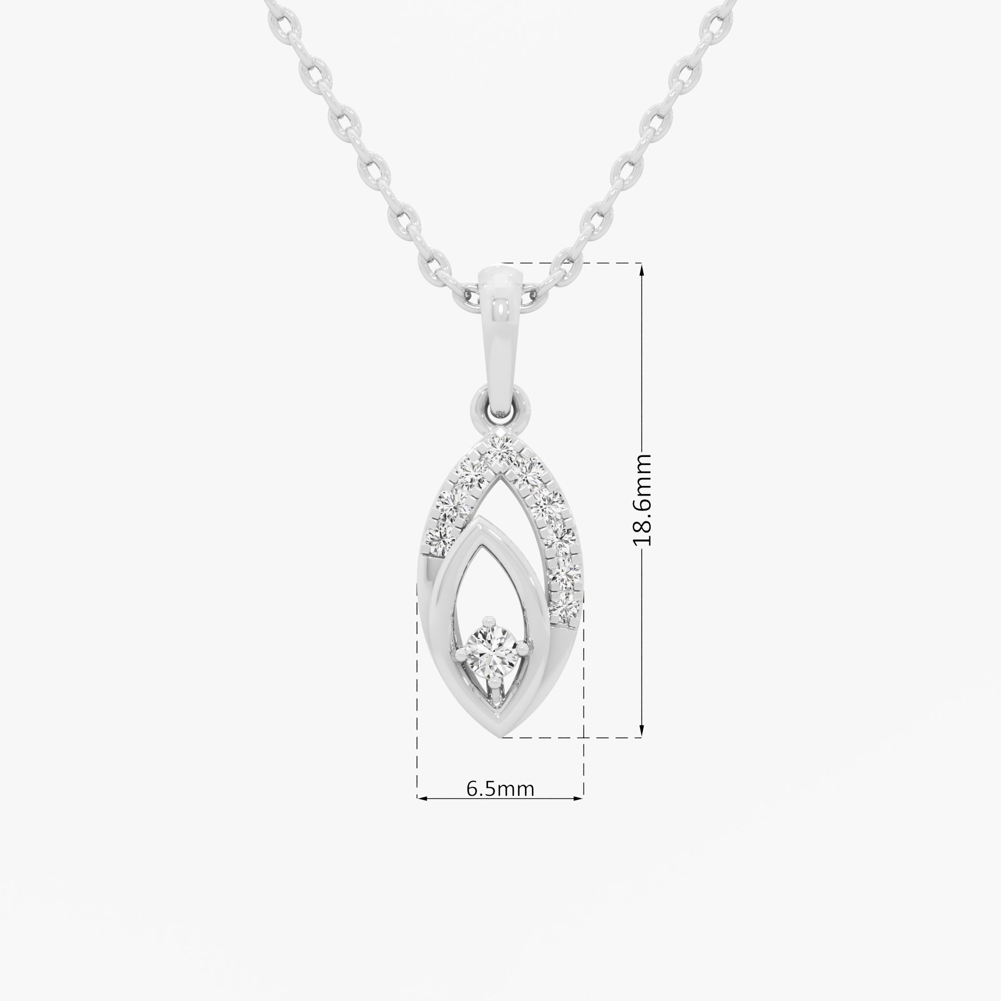Verdant Embrace Charms Pendants | Standalone Pendant in 9KT White Gold (Diamond Quality: EF-VVS VS)
