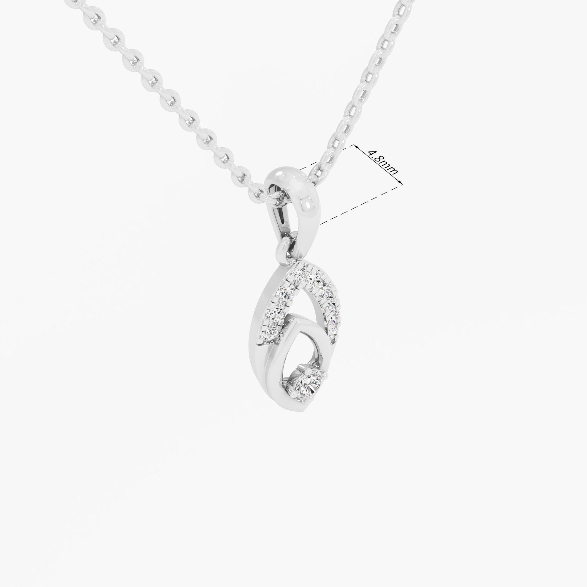 Verdant Embrace Charms Pendants | Standalone Pendant in 9KT White Gold (Diamond Quality: EF-VVS VS)
