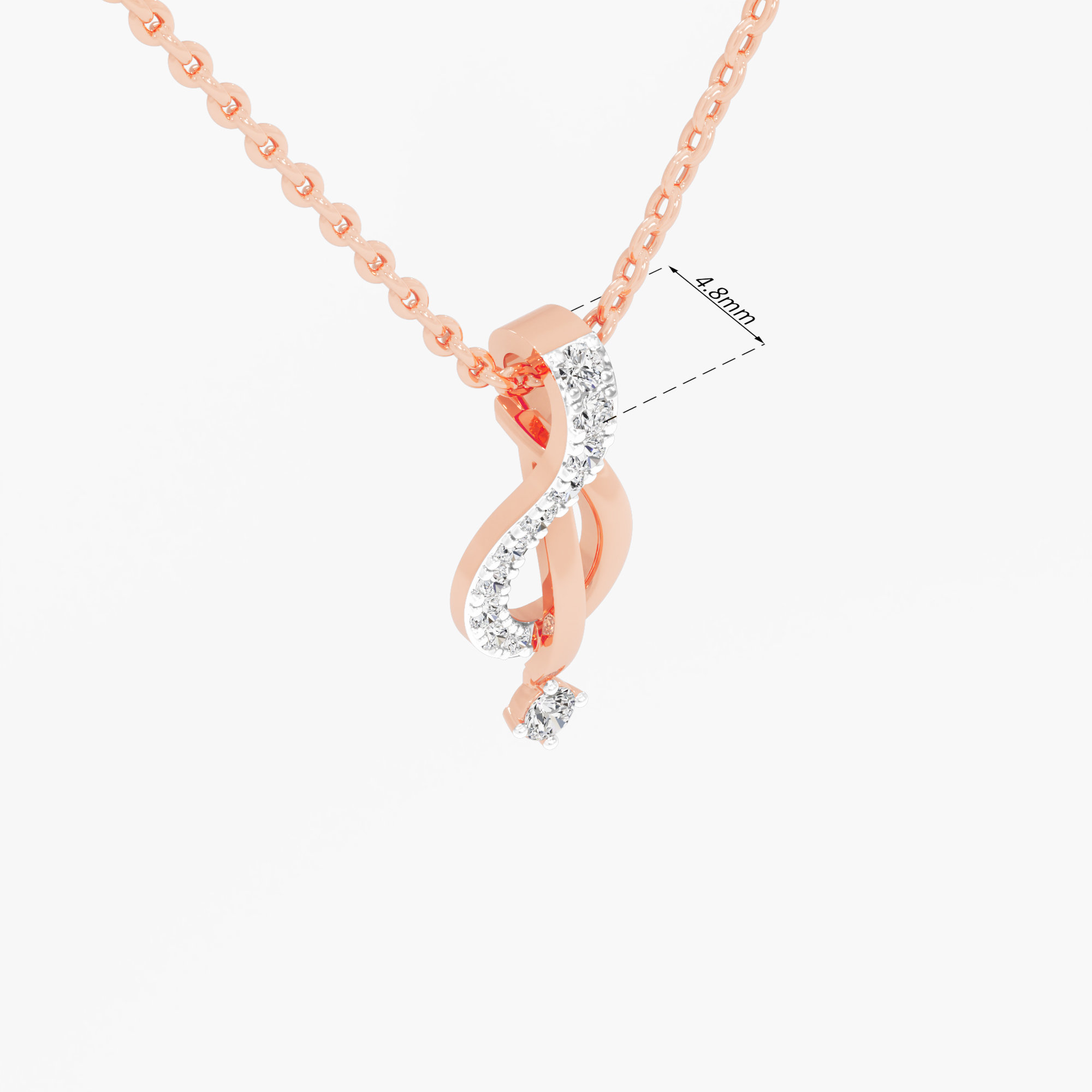 Serene Arc Drops Pendants | Pendant Only in 9KT Rose Gold (Diamond Quality: EF-VVS VS)