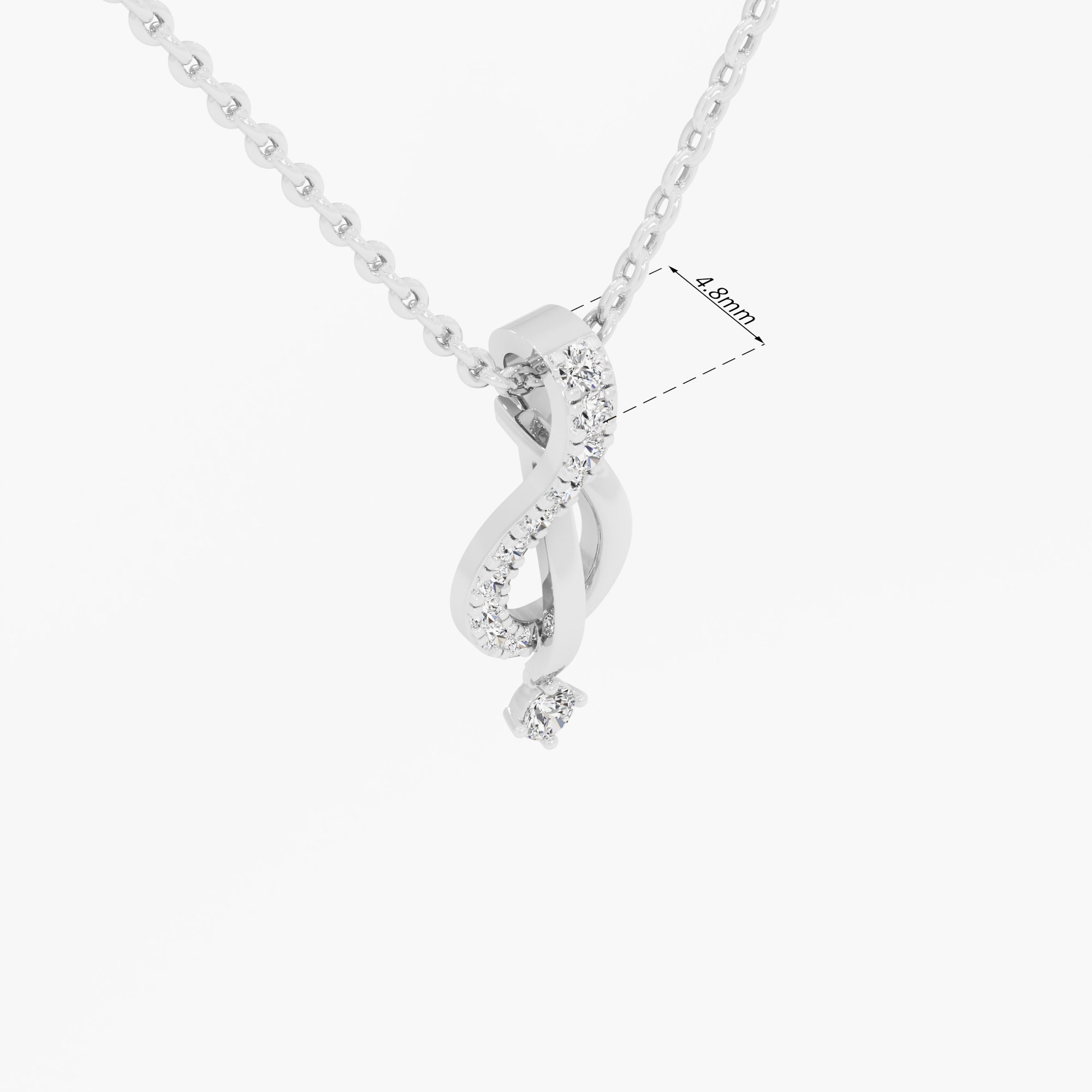 Serene Arc Drops Pendants | Chain Available Separately in 9KT White Gold (Diamond Quality: EF-VVS VS)
