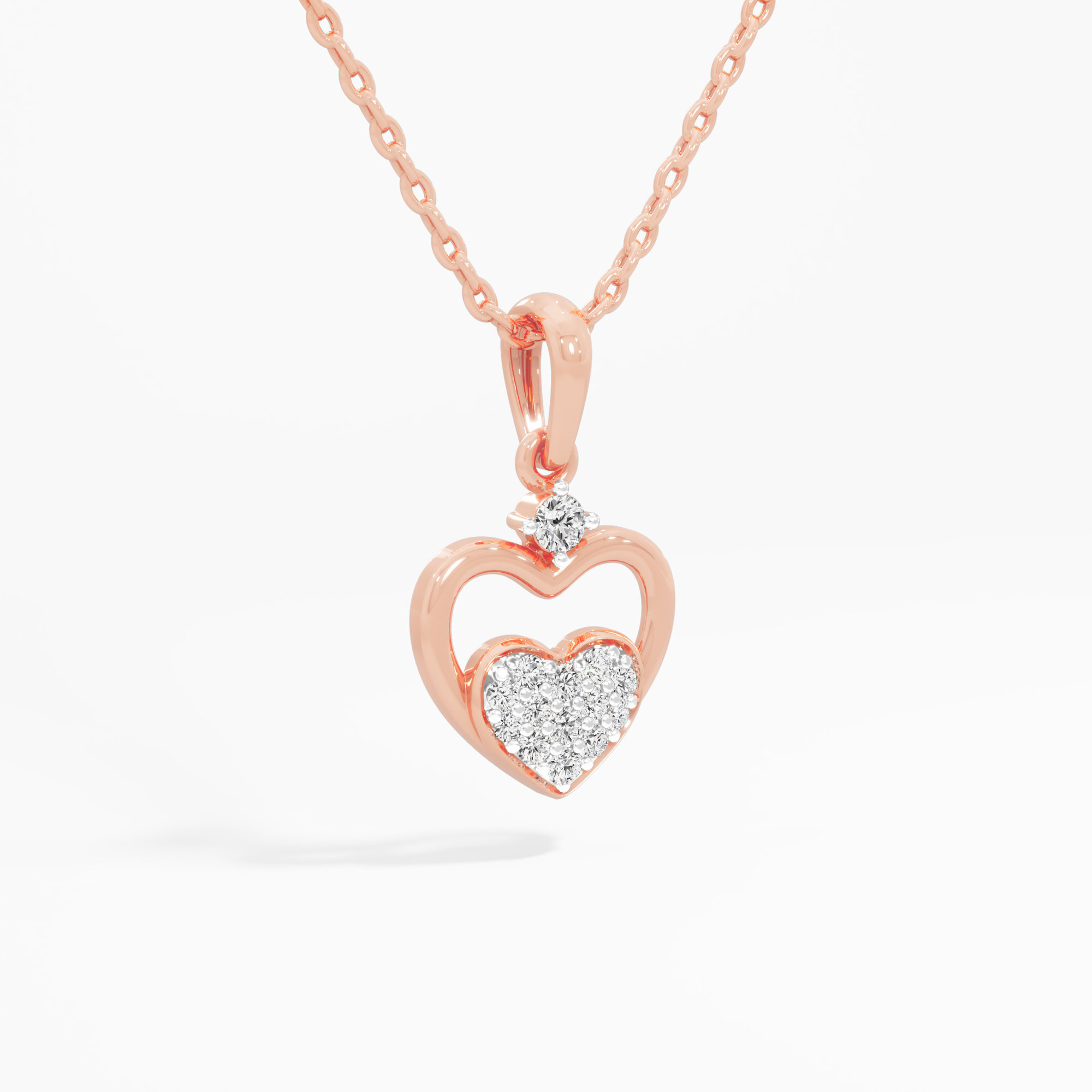 Cherished Core Charms Pendants | Chain Available Separately in 9KT Rose Gold (Diamond Quality: EF-VVS VS)