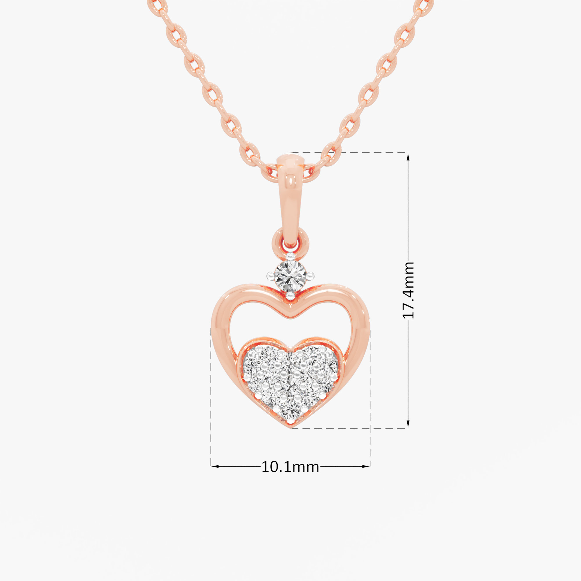 Cherished Core Charms Pendants | Chain Available Separately in 9KT Rose Gold (Diamond Quality: EF-VVS VS)