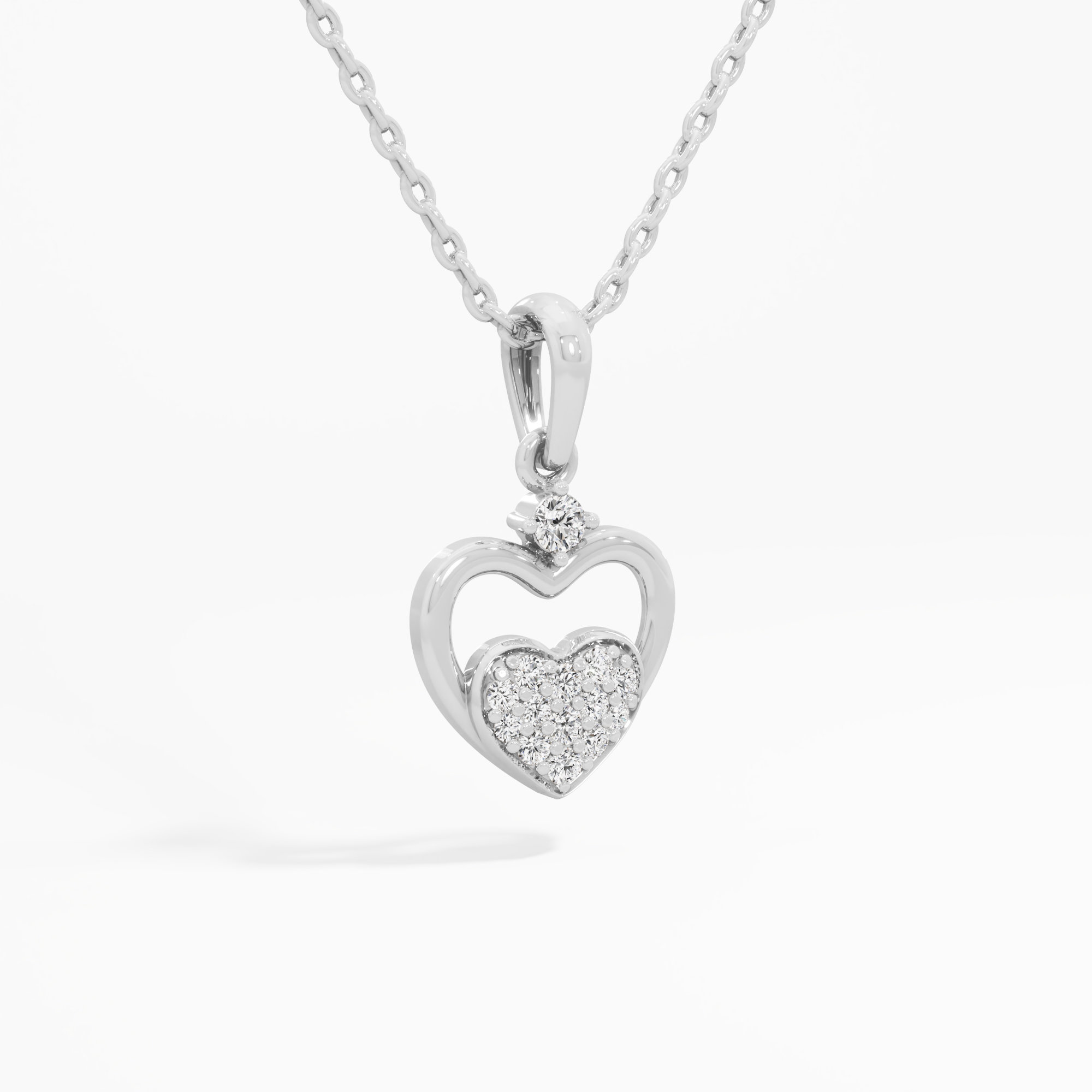 Cherished Core Charms Pendants | Chain Available Separately in 9KT White Gold (Diamond Quality: EF-VVS VS)