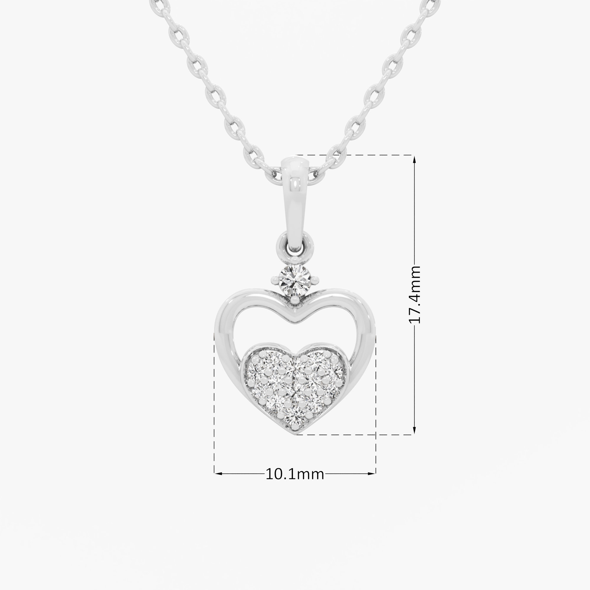 Cherished Core Charms Pendants | Chain Available Separately in 9KT White Gold (Diamond Quality: EF-VVS VS)