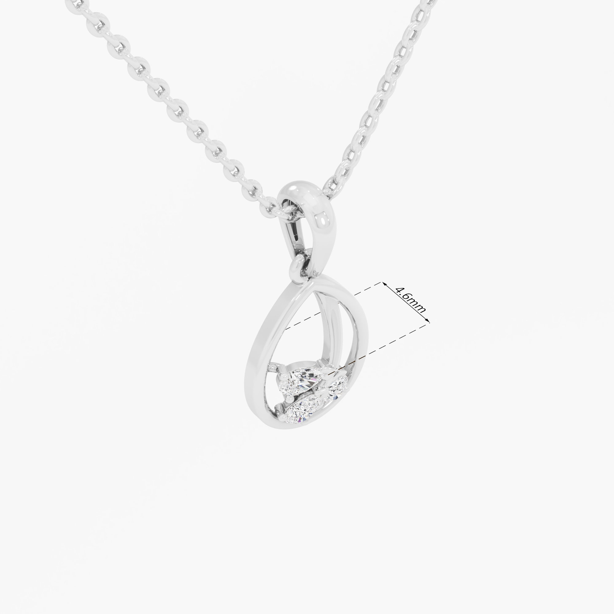 Glimmering Trio Drops Pendants | Standalone Pendant in 9KT White Gold (Diamond Quality: FG-VVS VS)