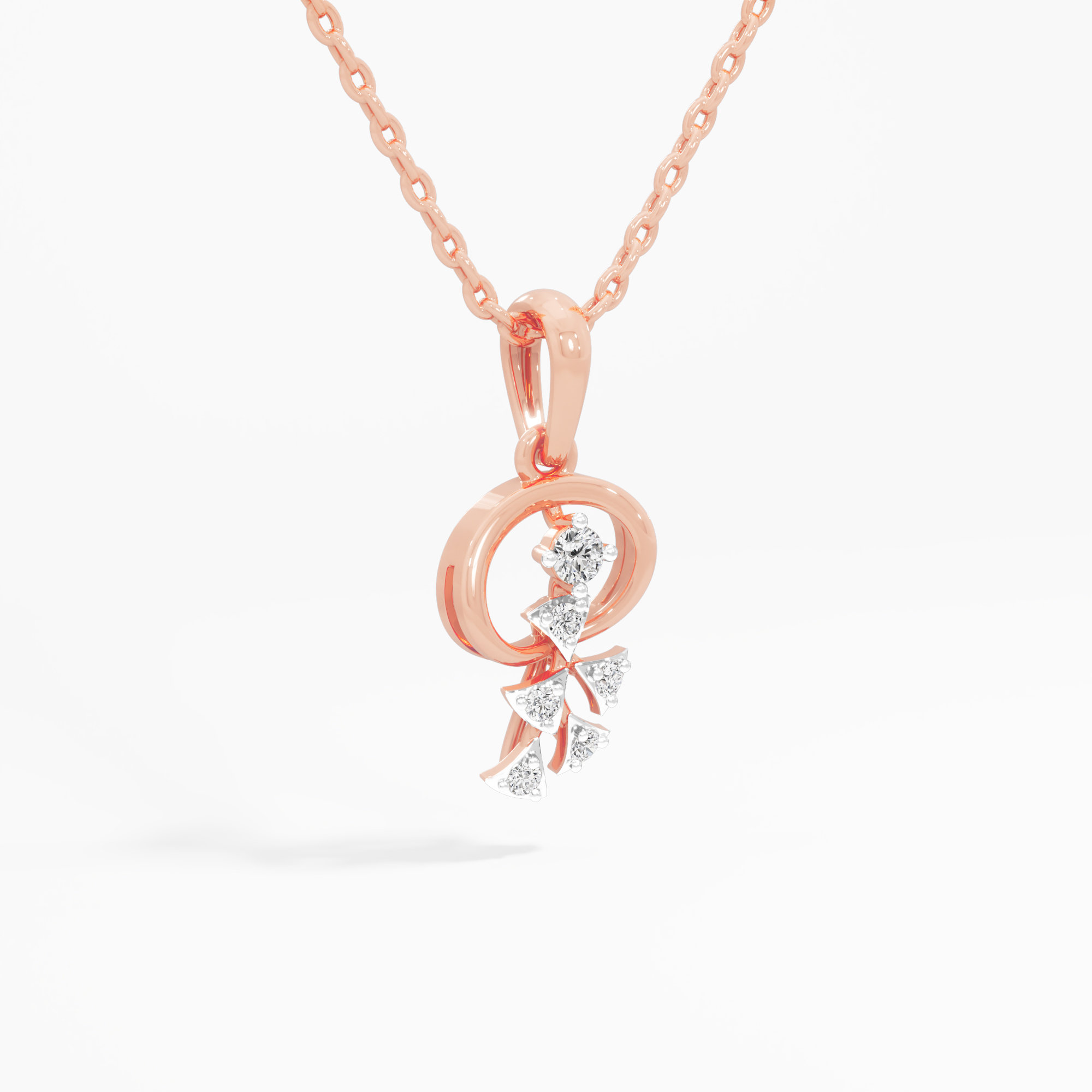 Sparkling Bloomlet Charms Pendants | Pendant Only (Chain Sold Separately) in 9KT Rose Gold (Diamond Quality: EF-VVS VS)