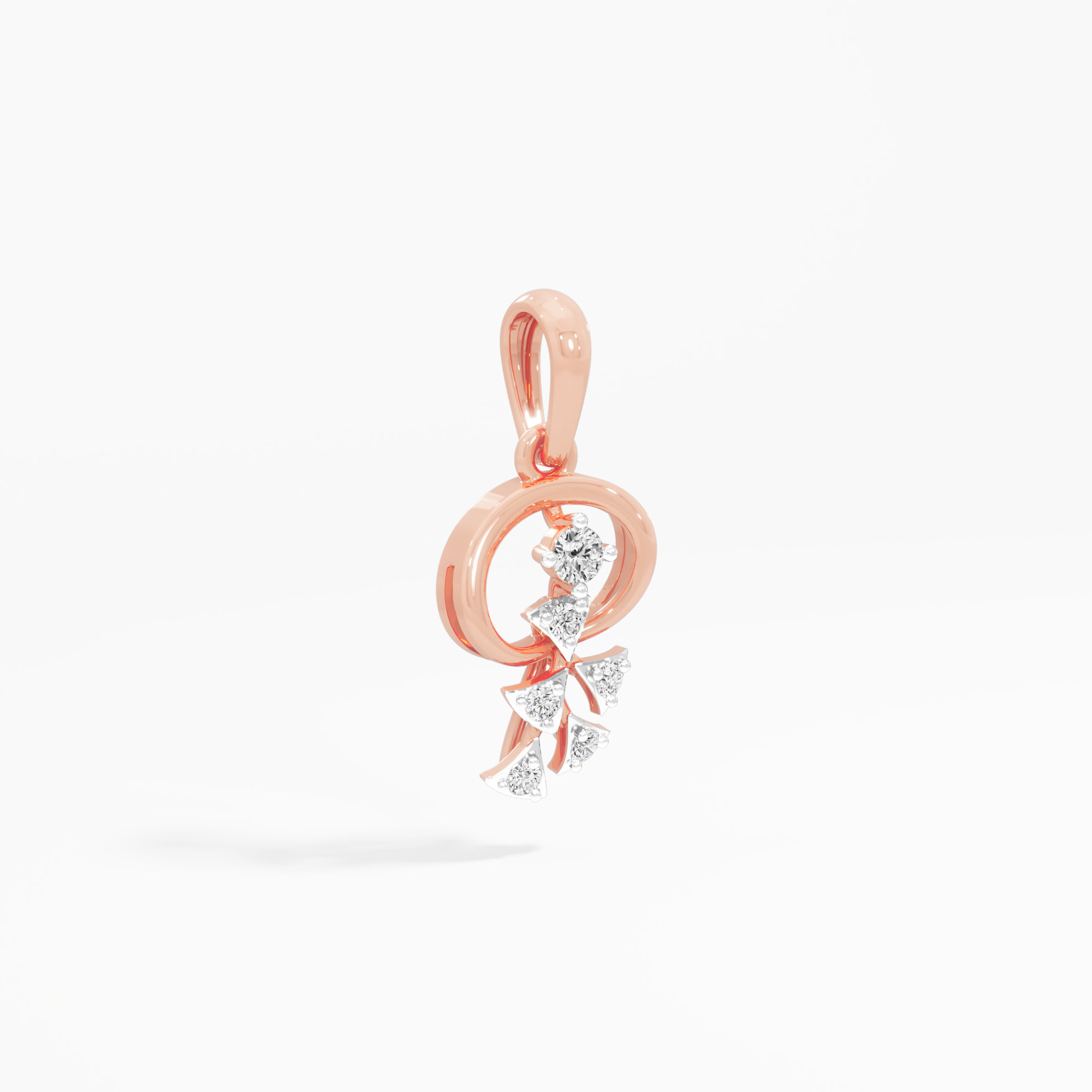 Sparkling Bloomlet Charms Pendants | Pendant Only (Chain Sold Separately) in 9KT Rose Gold (Diamond Quality: EF-VVS VS)