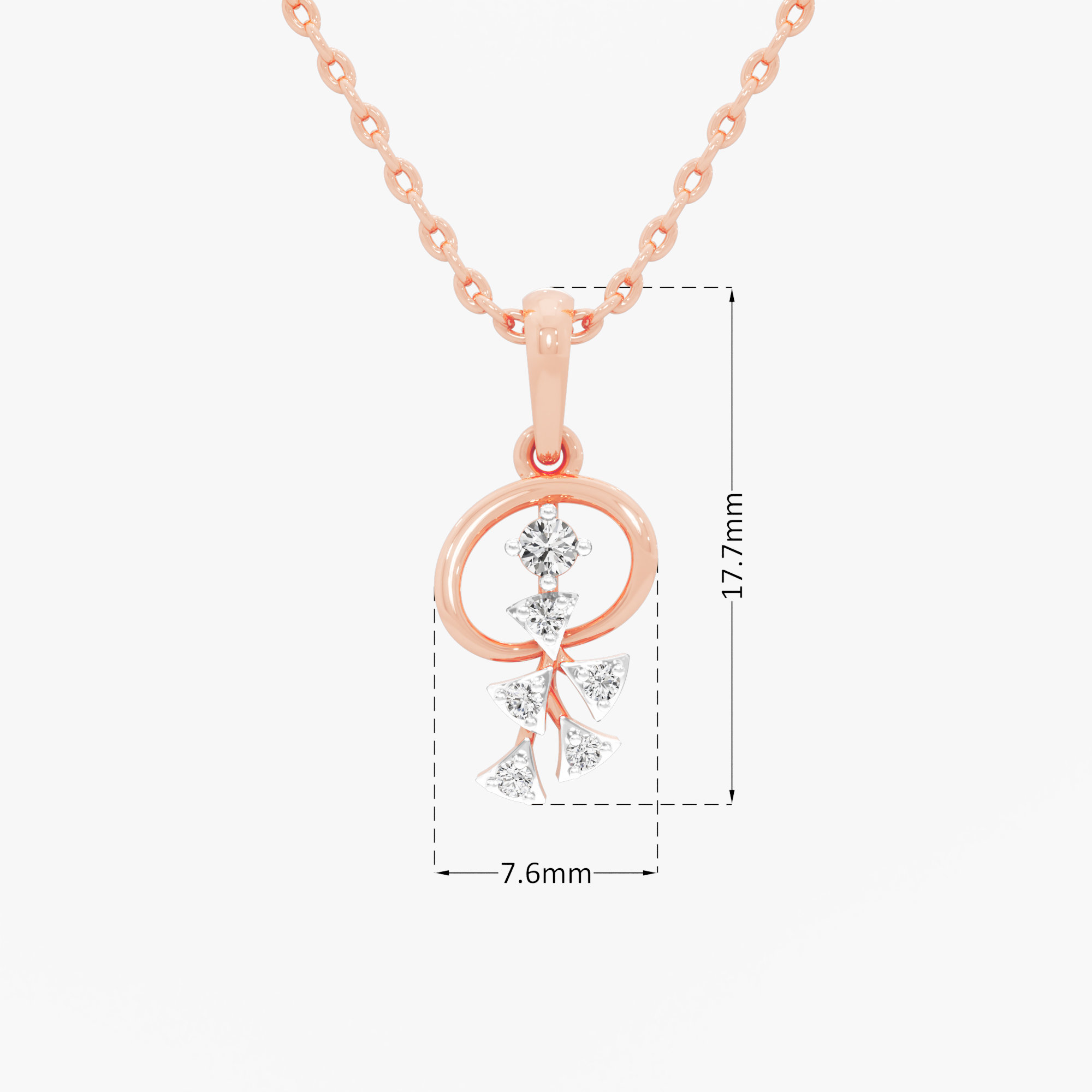 Sparkling Bloomlet Charms Pendants | Pendant Only (Chain Sold Separately) in 9KT Rose Gold (Diamond Quality: EF-VVS VS)