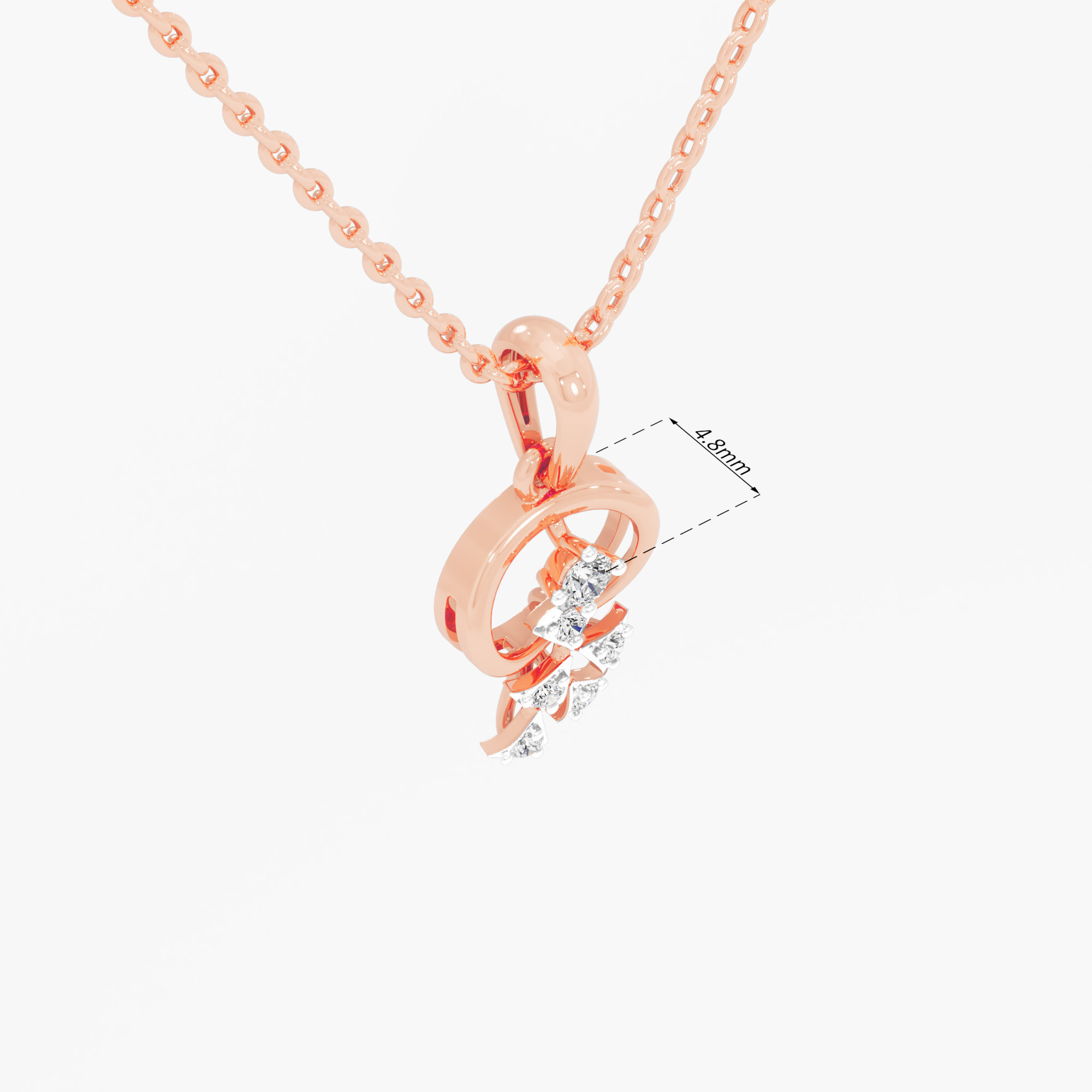 Sparkling Bloomlet Charms Pendants | Pendant Only (Chain Sold Separately) in 9KT Rose Gold (Diamond Quality: EF-VVS VS)