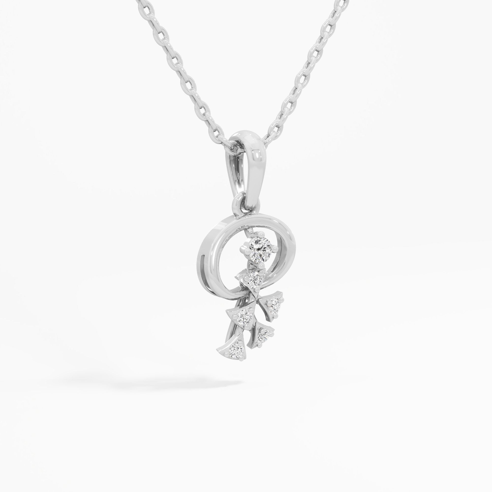 Sparkling Bloomlet Charms Pendants | Chain Available Separately in 9KT White Gold (Diamond Quality: EF-VVS VS)