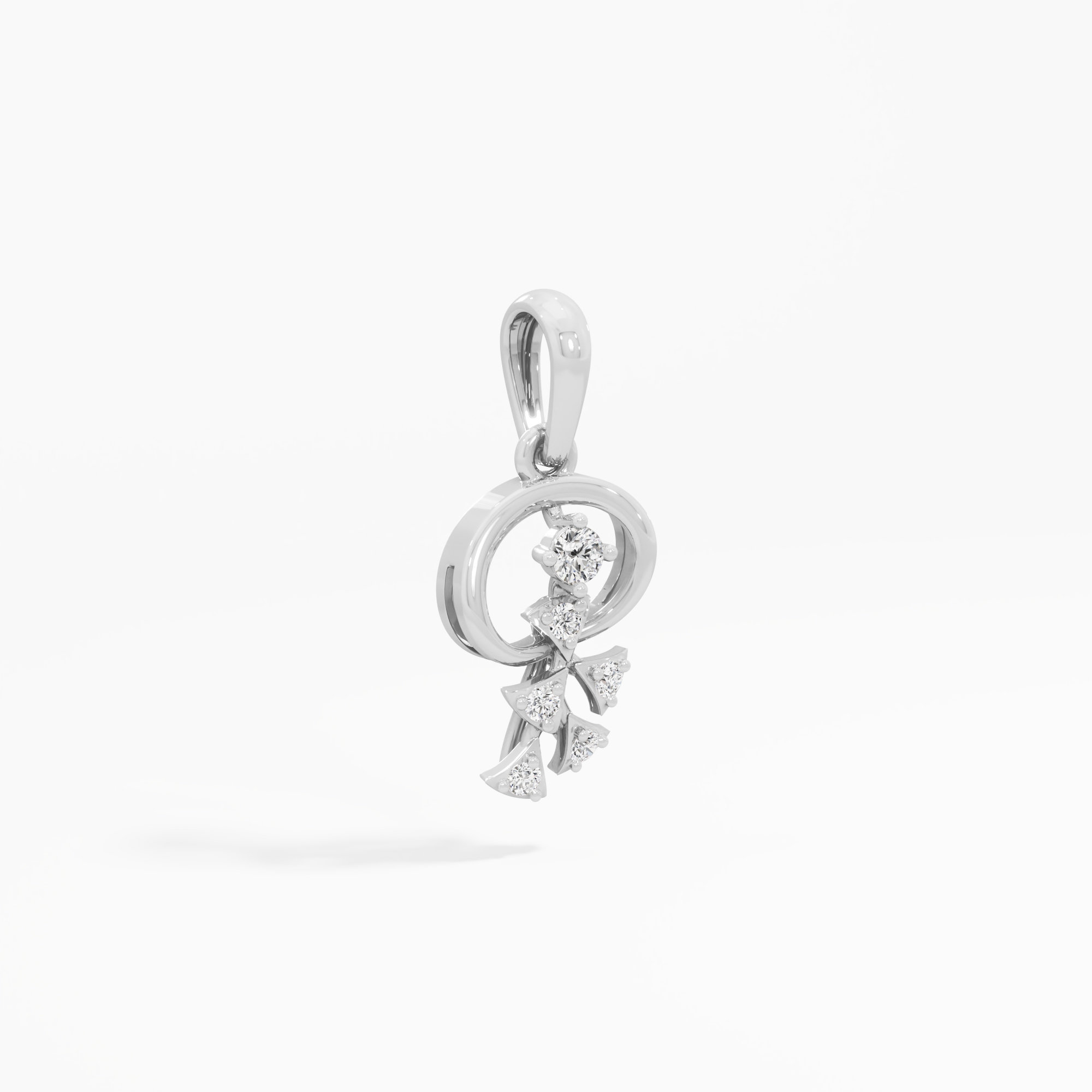 Sparkling Bloomlet Charms Pendants | Chain Available Separately in 9KT White Gold (Diamond Quality: EF-VVS VS)