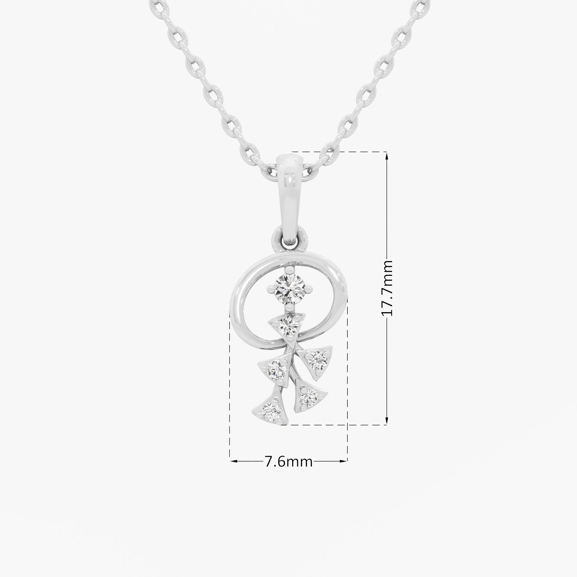 Sparkling Bloomlet Charms Pendants | Chain Available Separately in 9KT White Gold (Diamond Quality: EF-VVS VS)