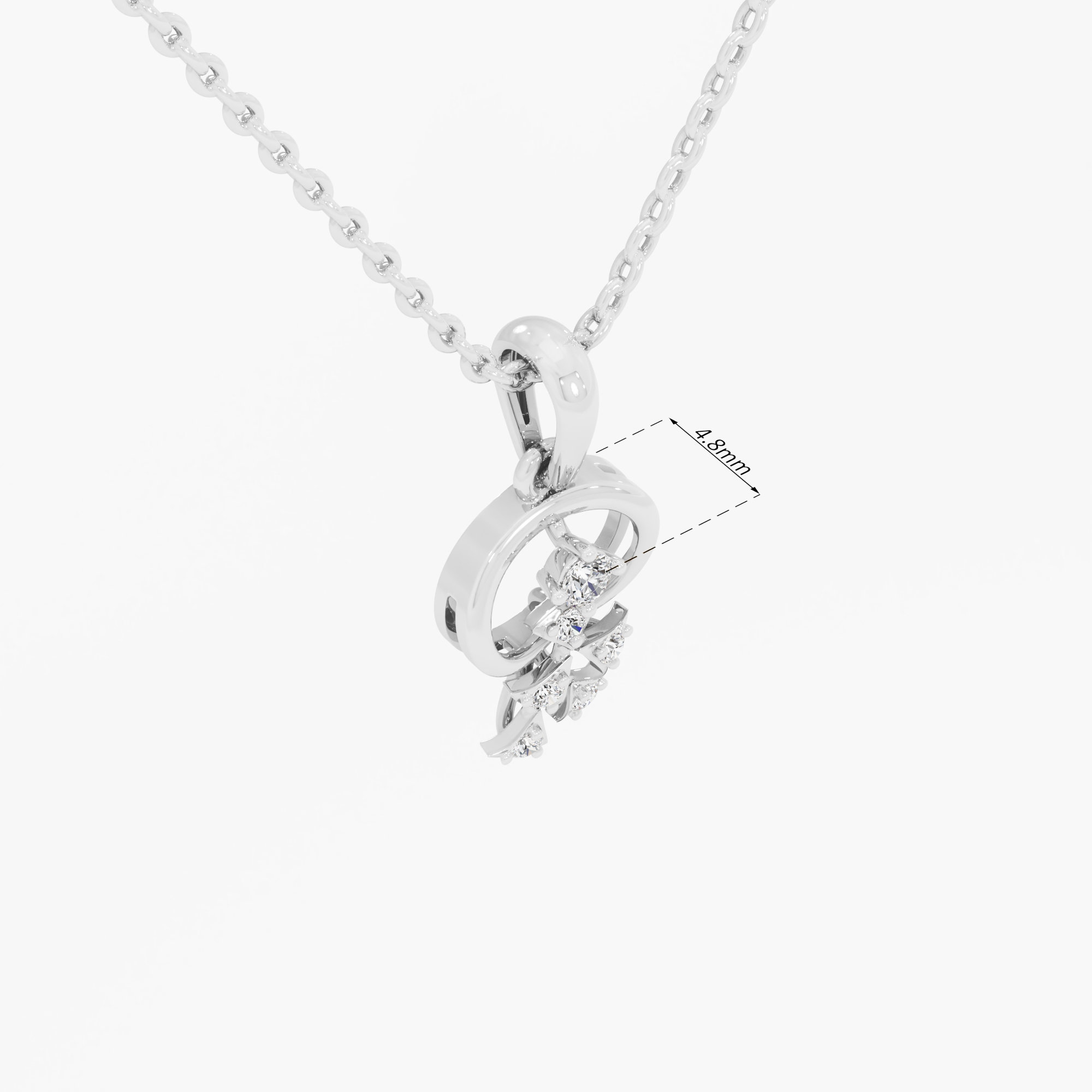 Sparkling Bloomlet Charms Pendants | Chain Available Separately in 9KT White Gold (Diamond Quality: EF-VVS VS)