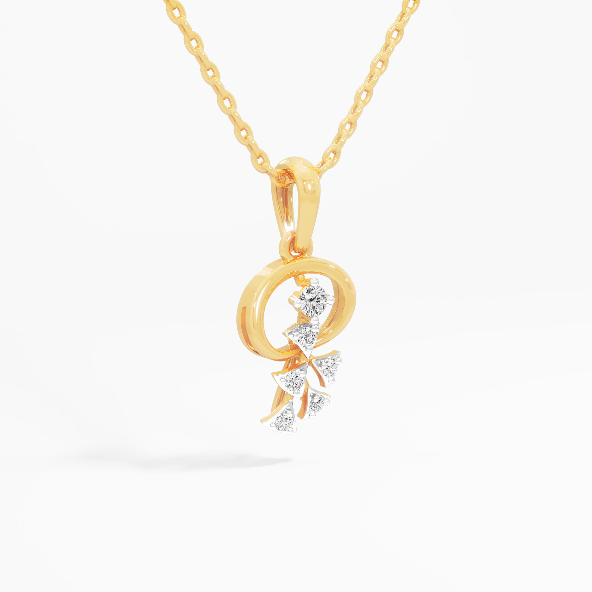Sparkling Bloomlet Charms Pendants | Chain Available Separately in 9KT Yellow Gold (Diamond Quality: FG-VVS VS)