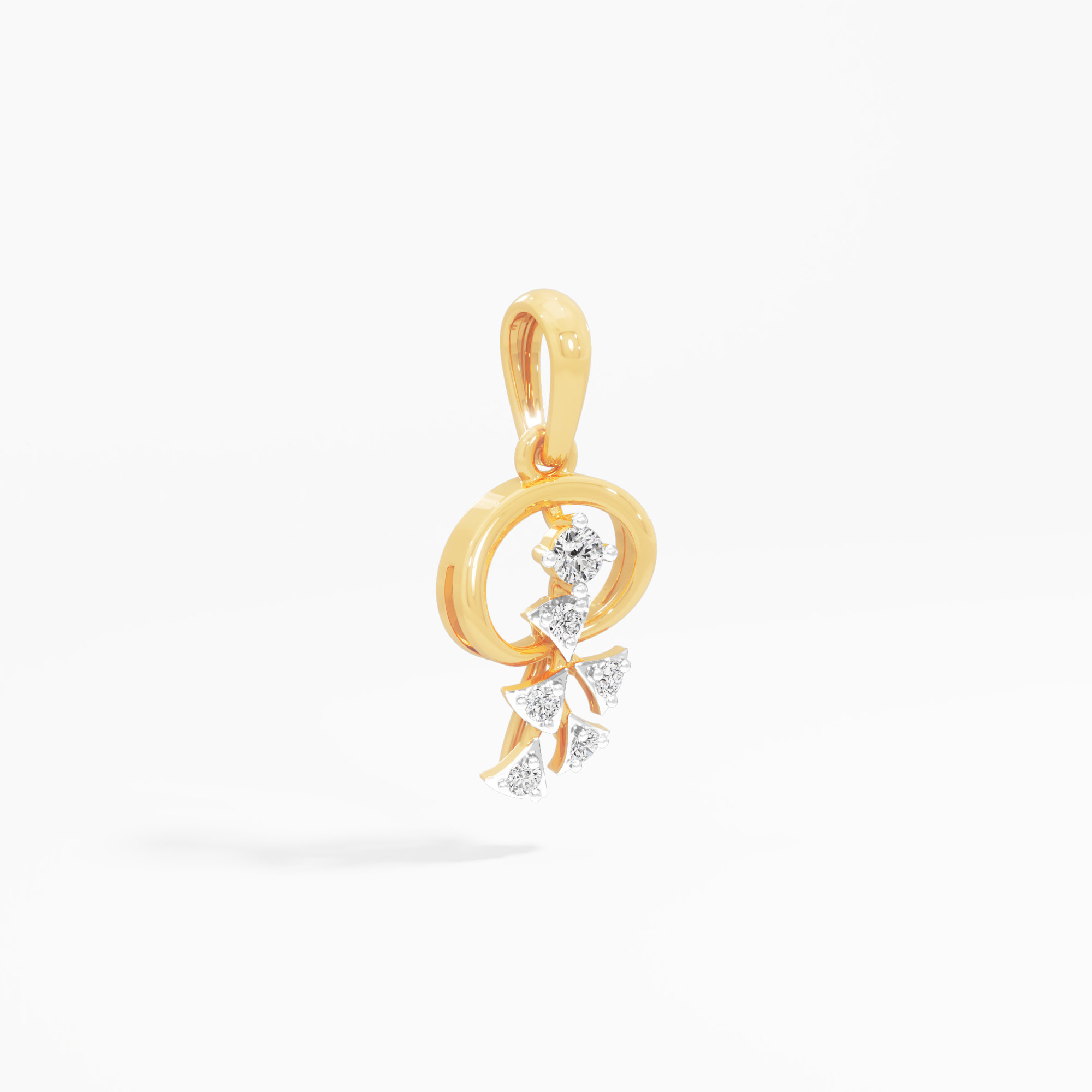 Sparkling Bloomlet Charms Pendants | Chain Available Separately in 9KT Yellow Gold (Diamond Quality: FG-VVS VS)