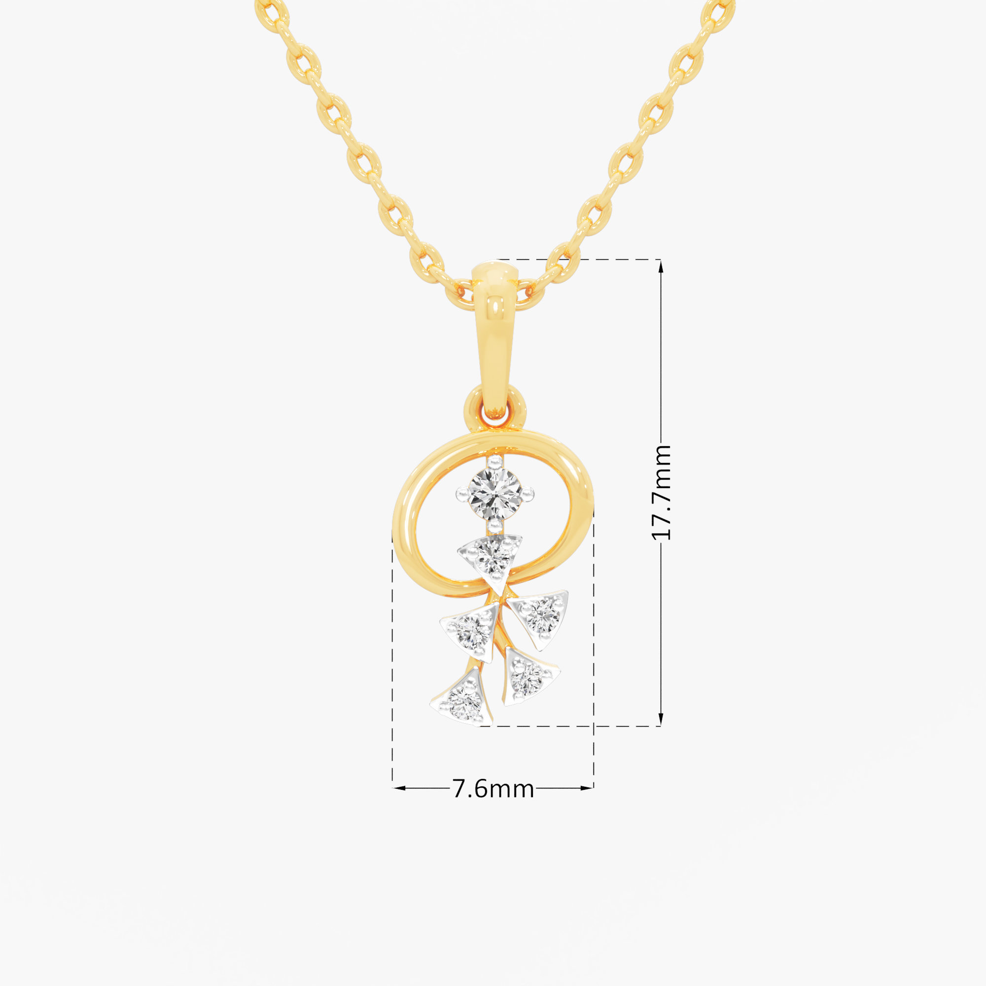 Sparkling Bloomlet Charms Pendants | Chain Available Separately in 9KT Yellow Gold (Diamond Quality: FG-VVS VS)