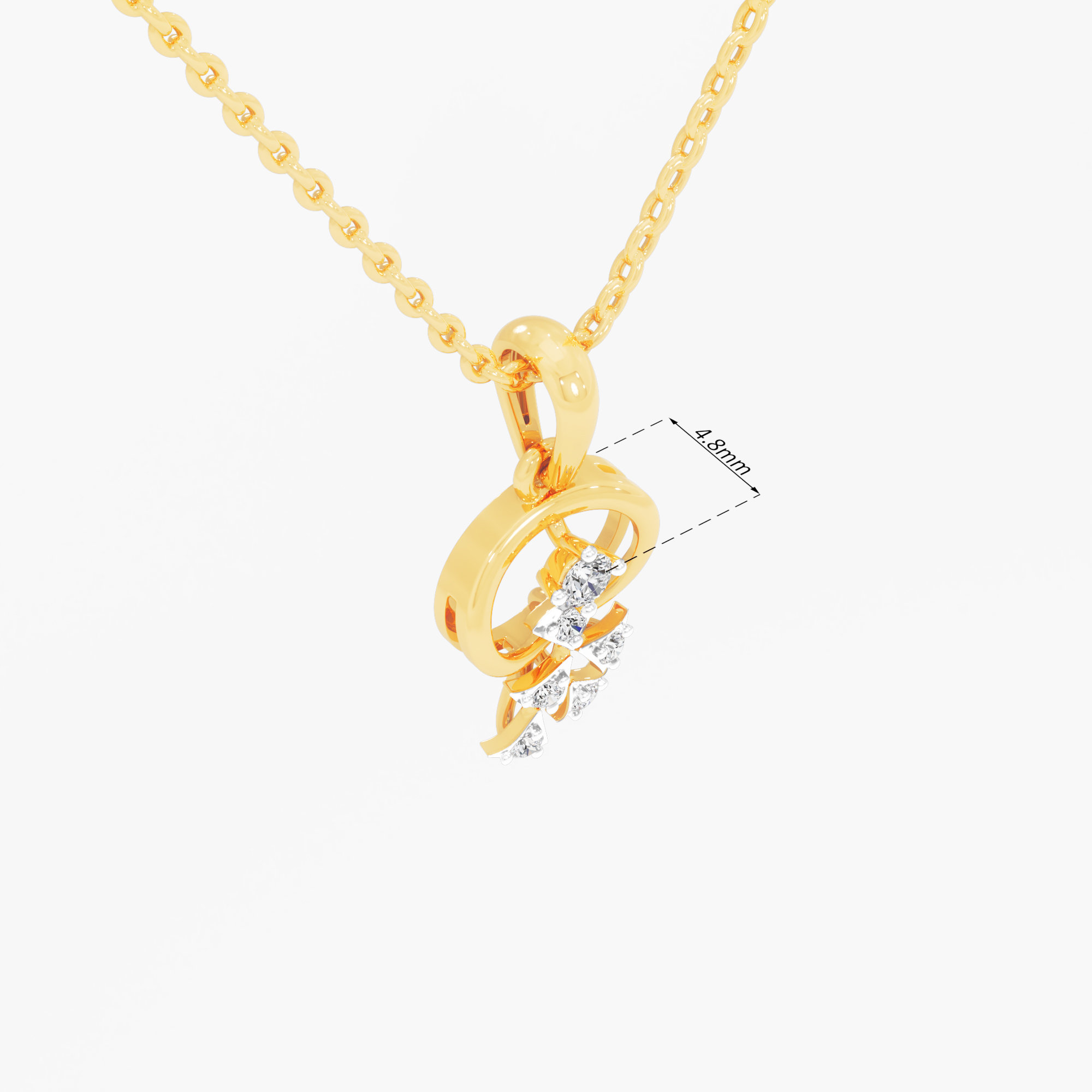 Sparkling Bloomlet Charms Pendants | Chain Available Separately in 9KT Yellow Gold (Diamond Quality: FG-VVS VS)
