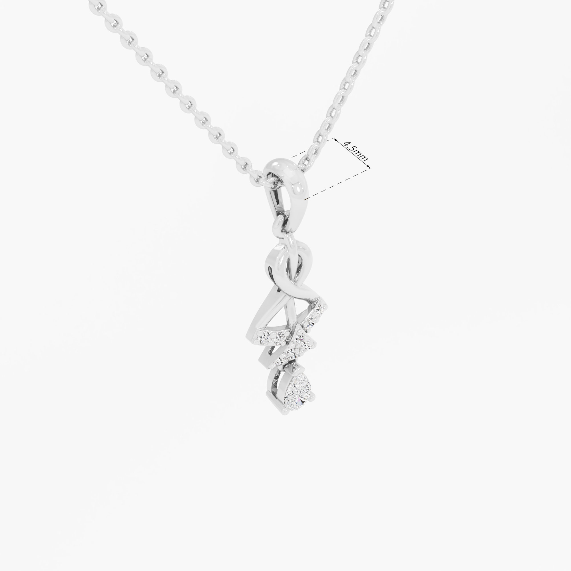 Twisted Dewdrop Drops Pendants | Individual Pendant in 9KT White Gold (Diamond Quality: FG-VVS VS)