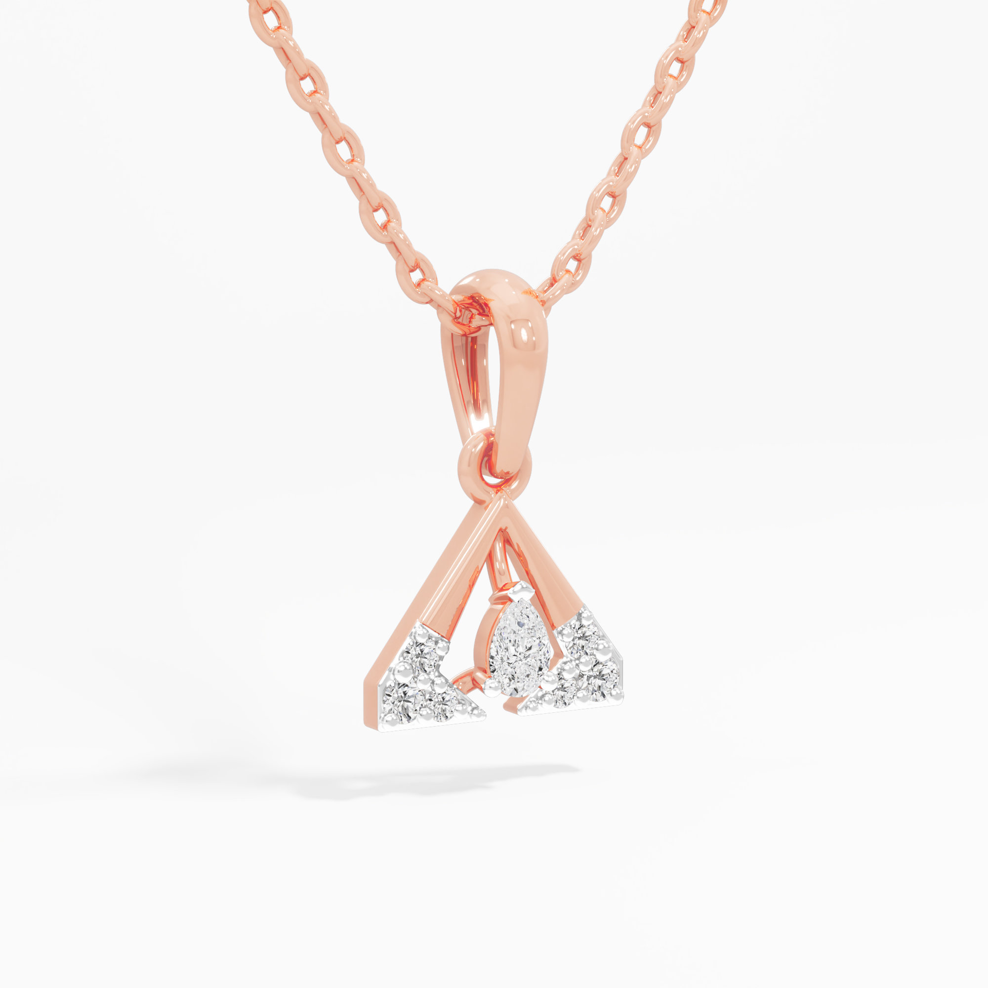 Summit Shimmer Pendants Pendants | Standalone Pendant in 9KT Rose Gold (Diamond Quality: FG-VVS VS)
