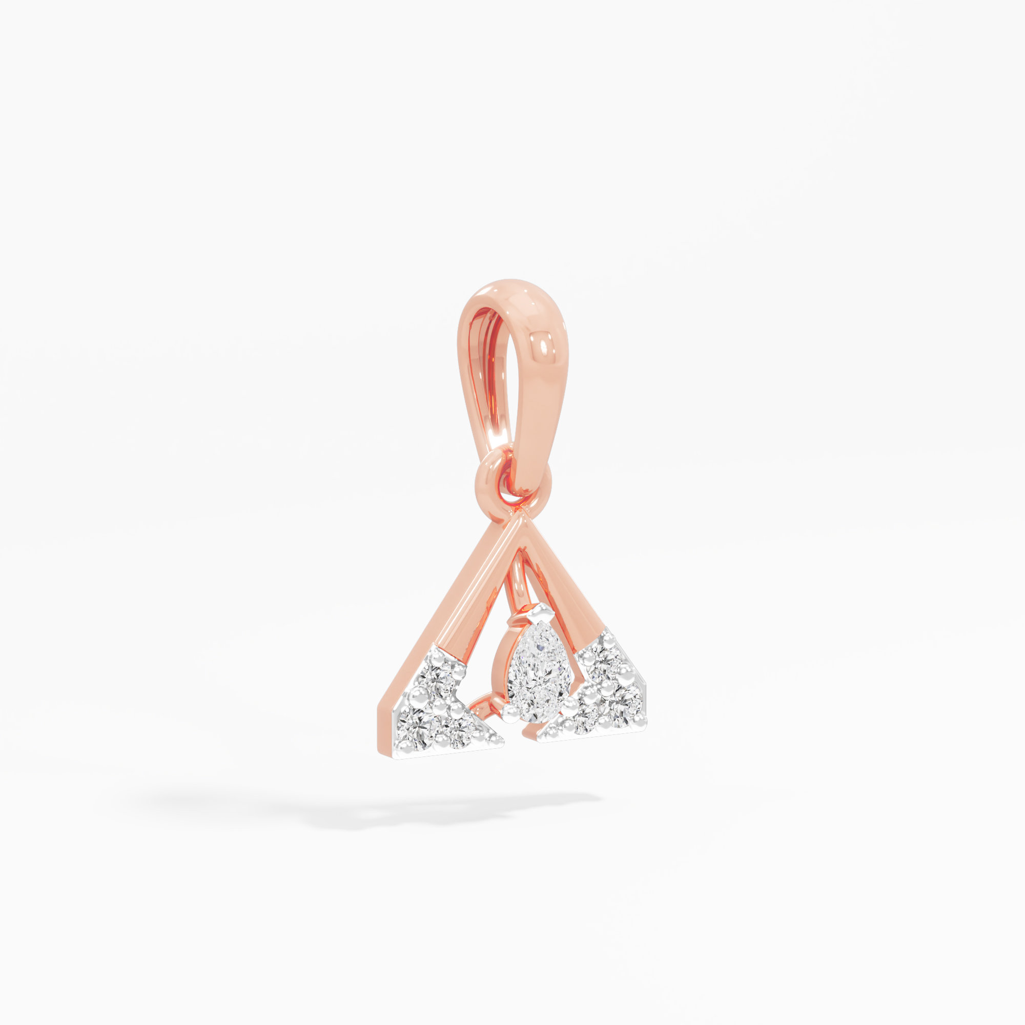 Summit Shimmer Pendants Pendants | Standalone Pendant in 9KT Rose Gold (Diamond Quality: FG-VVS VS)