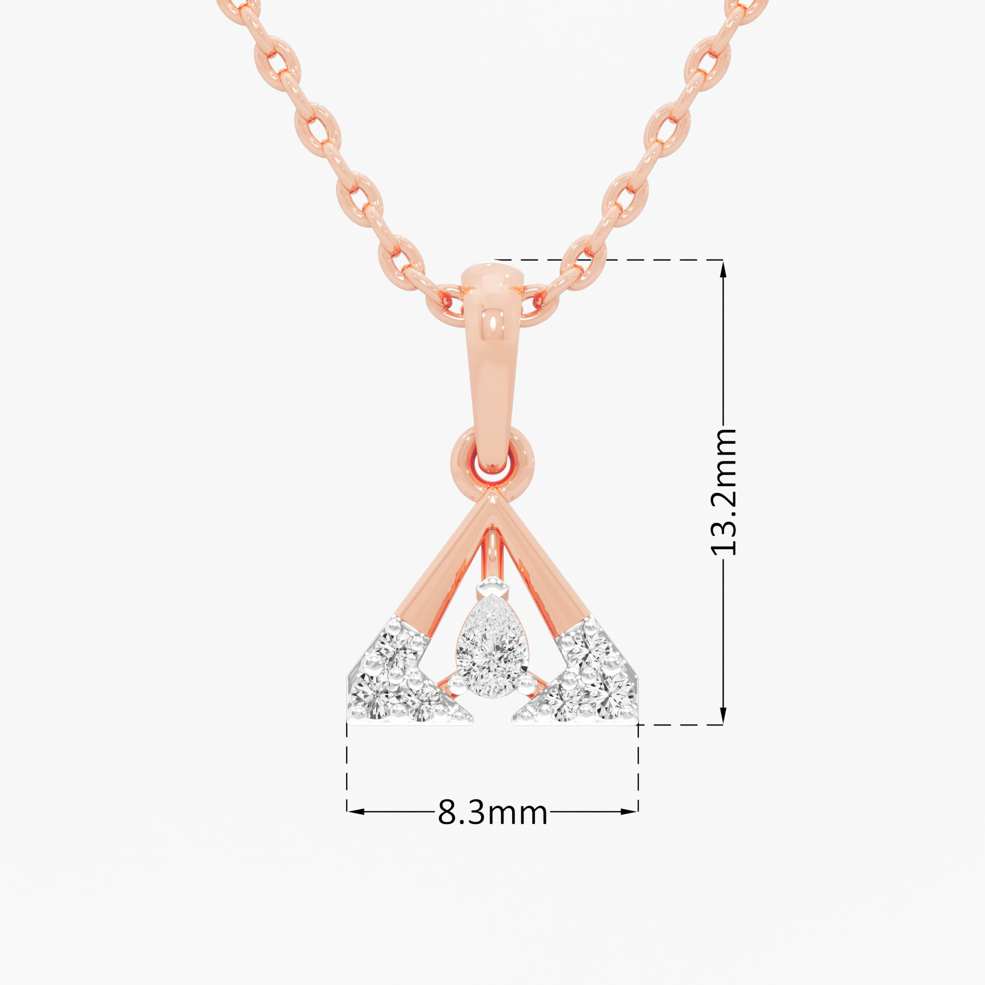 Summit Shimmer Pendants Pendants | Standalone Pendant in 9KT Rose Gold (Diamond Quality: FG-VVS VS)