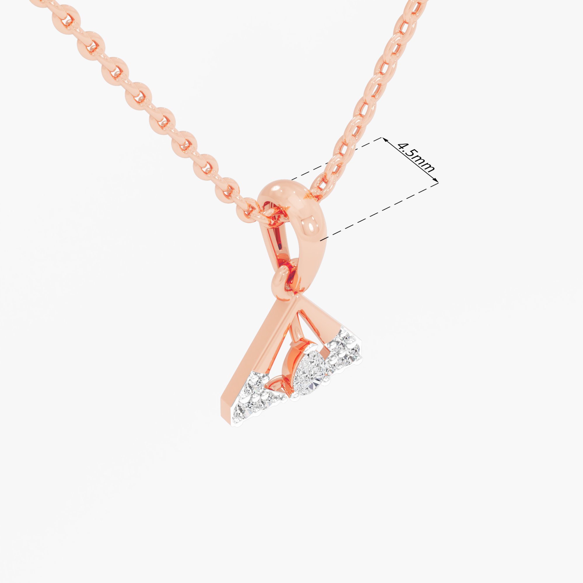 Summit Shimmer Pendants Pendants | Standalone Pendant in 9KT Rose Gold (Diamond Quality: FG-VVS VS)
