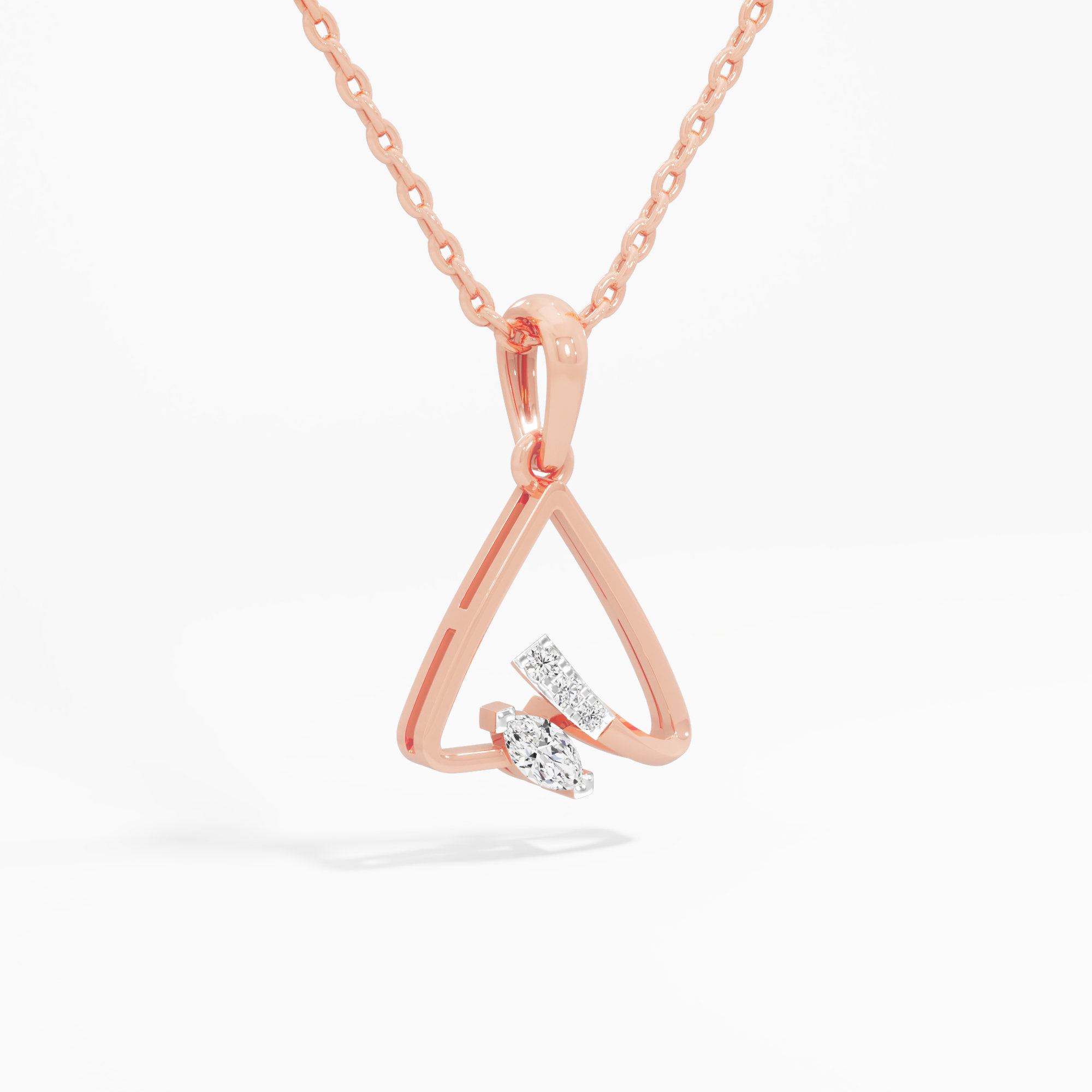 Sapphire Horizon Charms Pendants | Chain Available Separately in 9KT Rose Gold (Diamond Quality: FG-VVS VS)