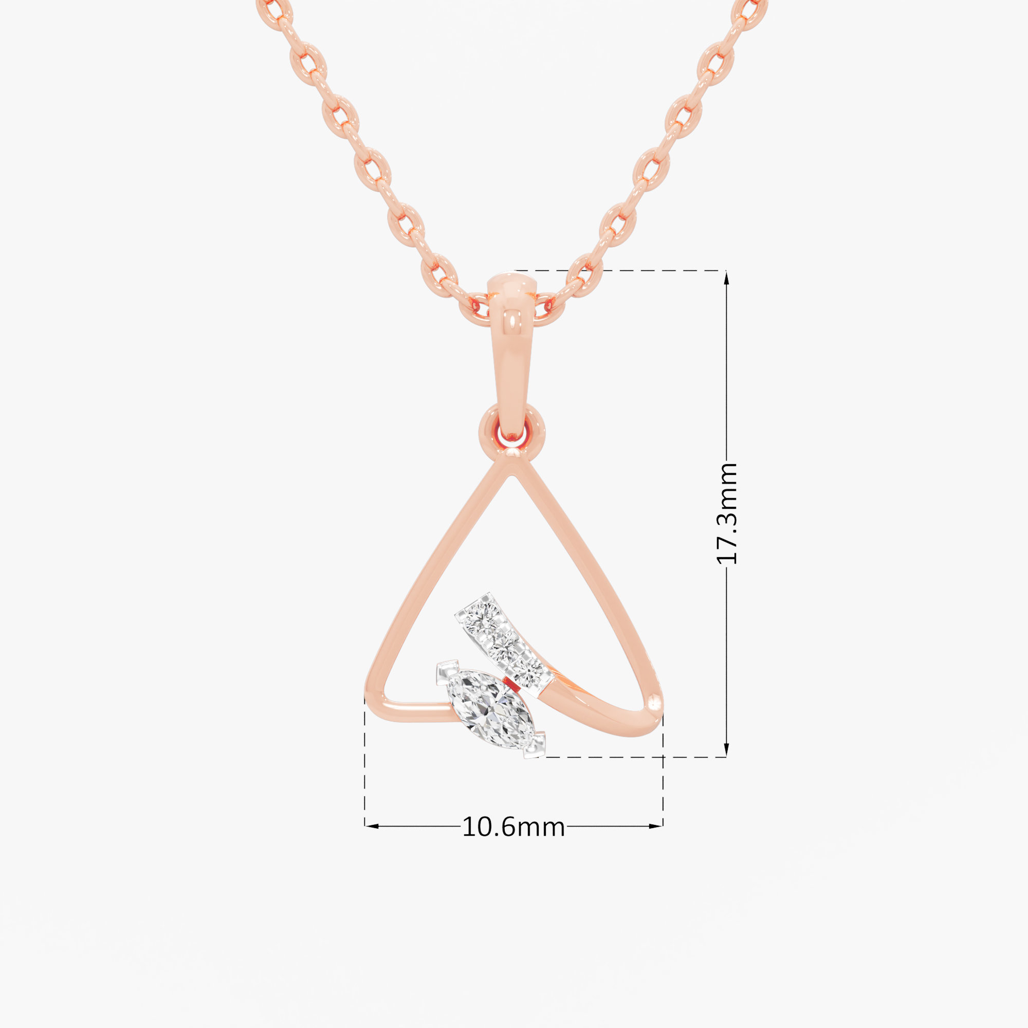 Sapphire Horizon Charms Pendants | Chain Available Separately in 9KT Rose Gold (Diamond Quality: FG-VVS VS)