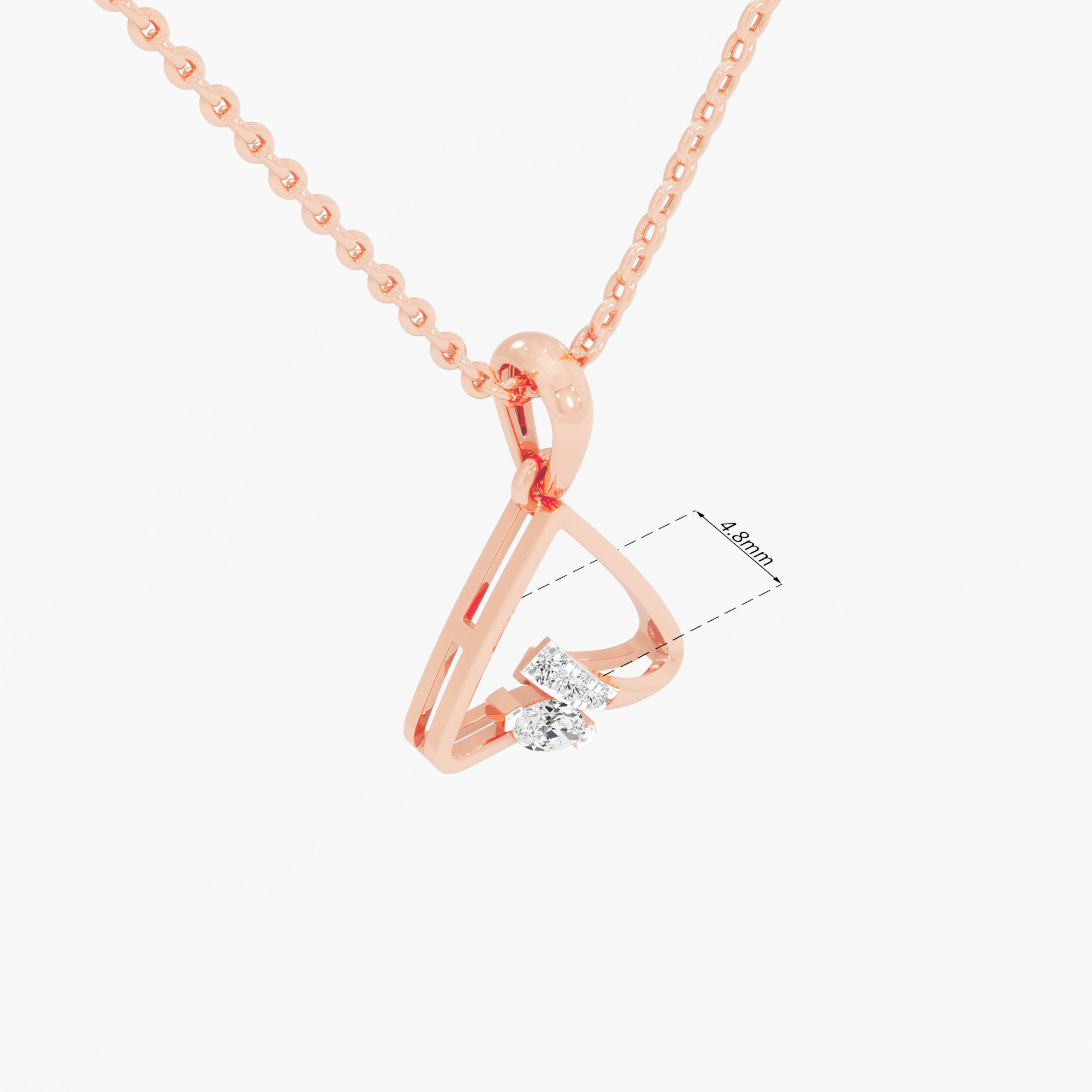 Sapphire Horizon Charms Pendants | Chain Available Separately in 9KT Rose Gold (Diamond Quality: FG-VVS VS)
