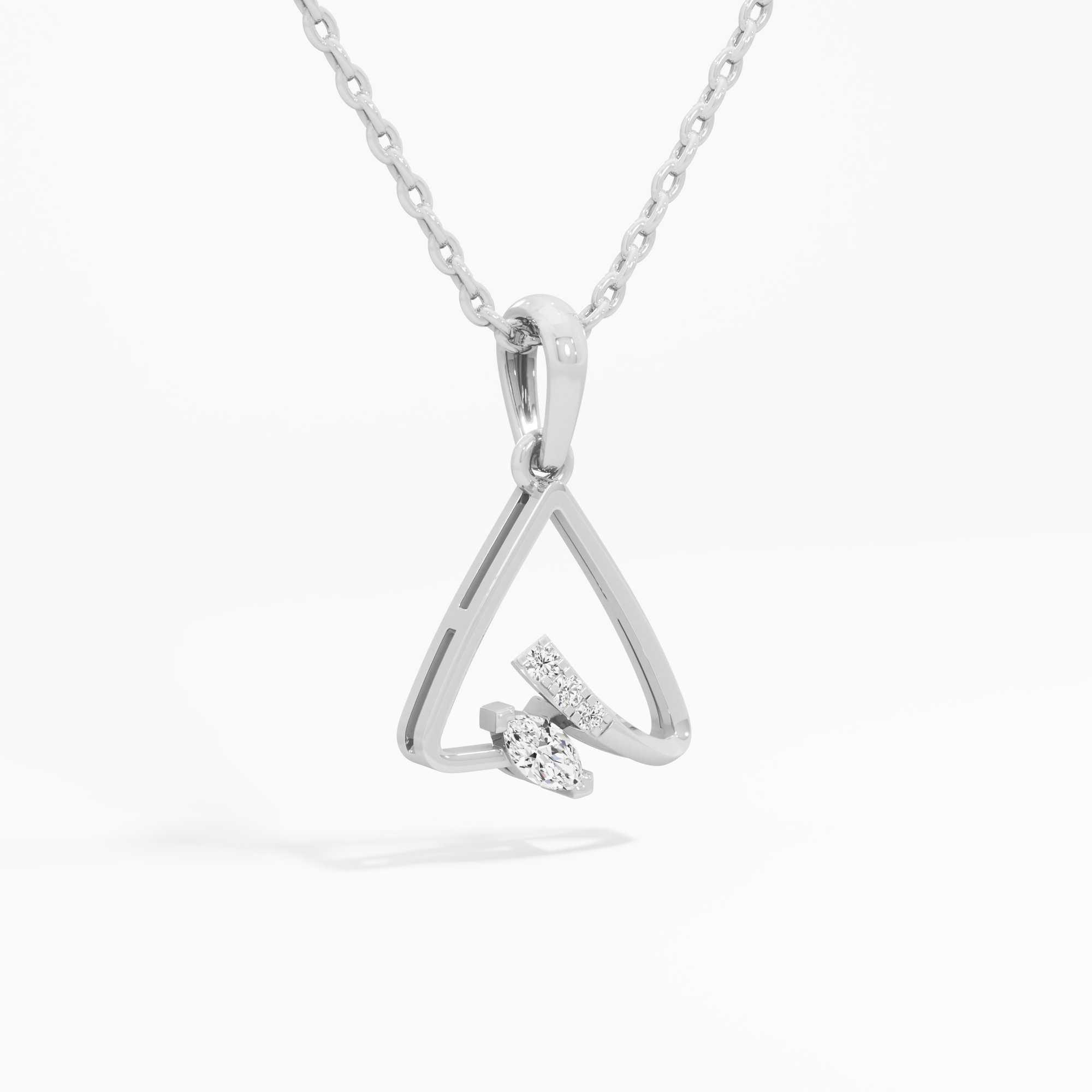 Sapphire Horizon Charms Pendants | Pendant Only in 9KT White Gold (Diamond Quality: FG-VVS VS)